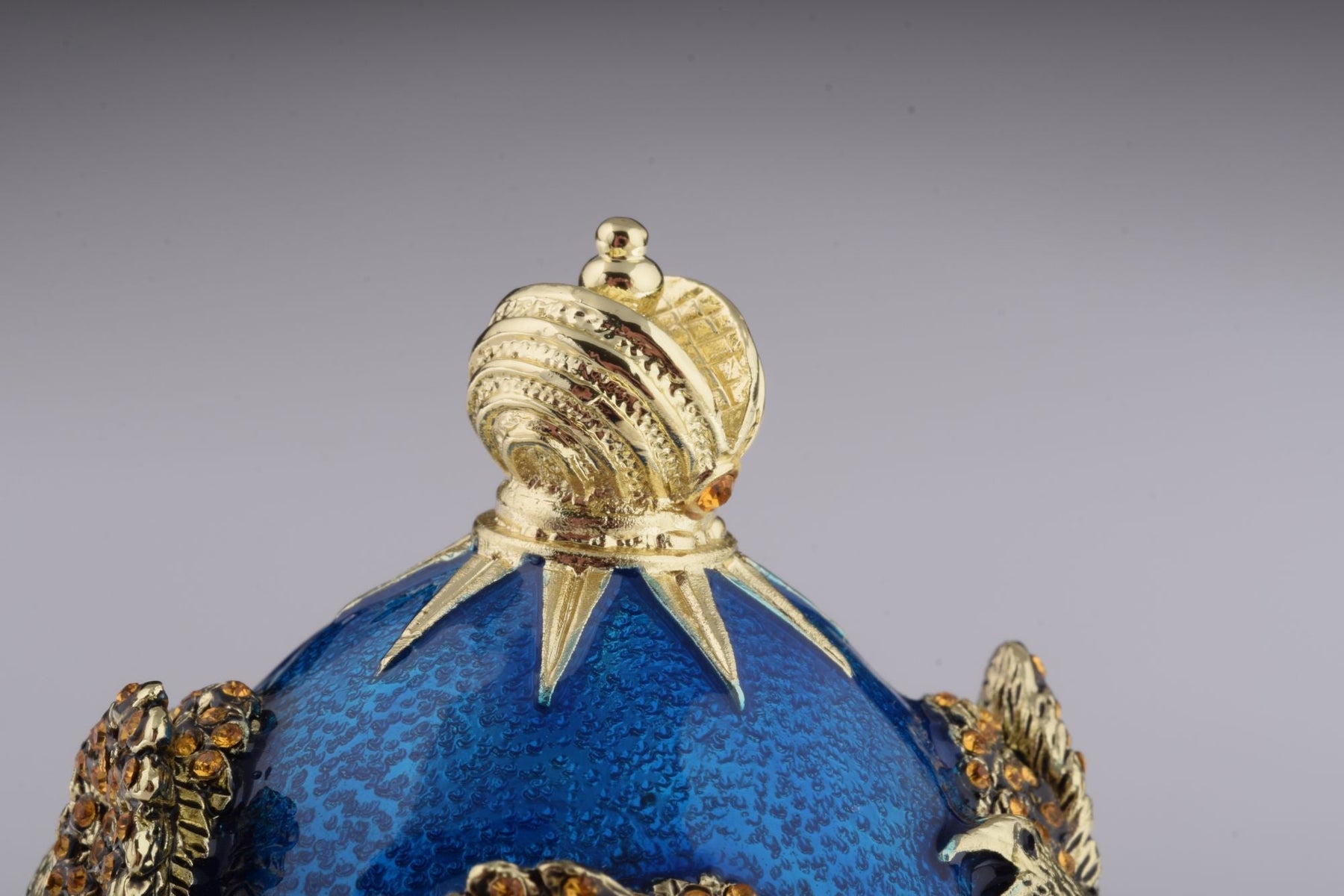 Keren Kopal Blue Russian Egg with Eagles Music Playing Egg