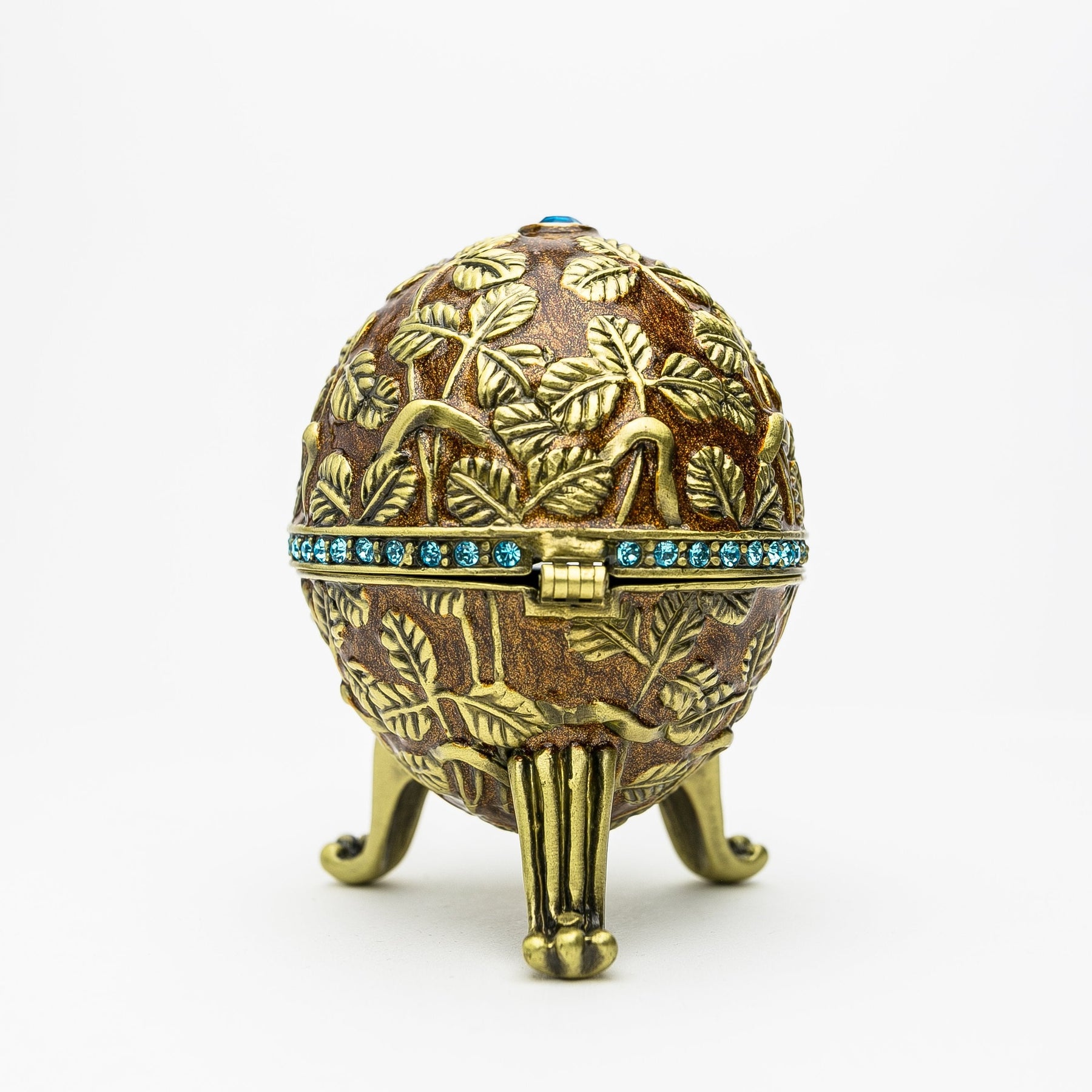 Keren Kopal Brown Faberge Egg with Leaves