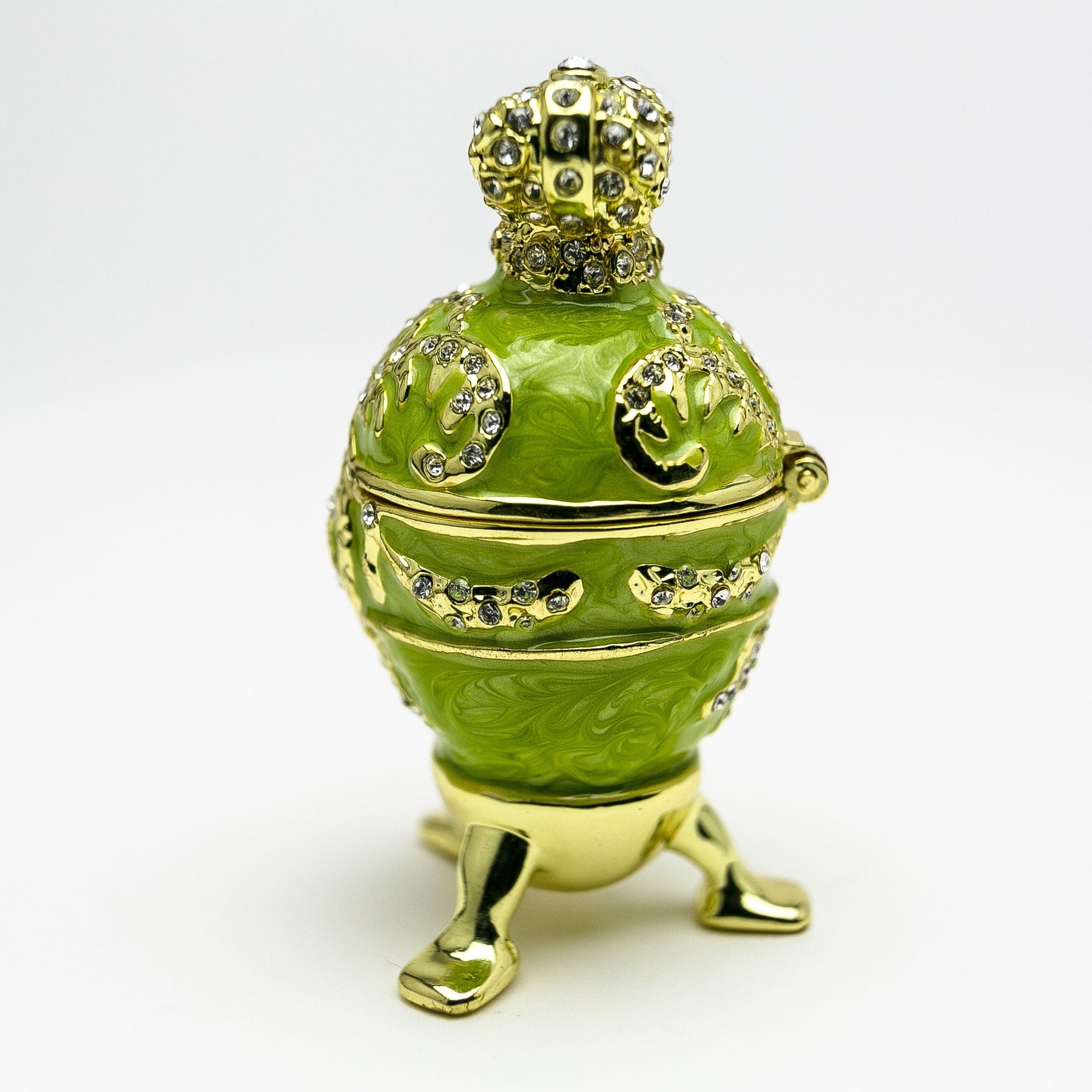Keren Kopal Green Faberge Egg with Heart on Top