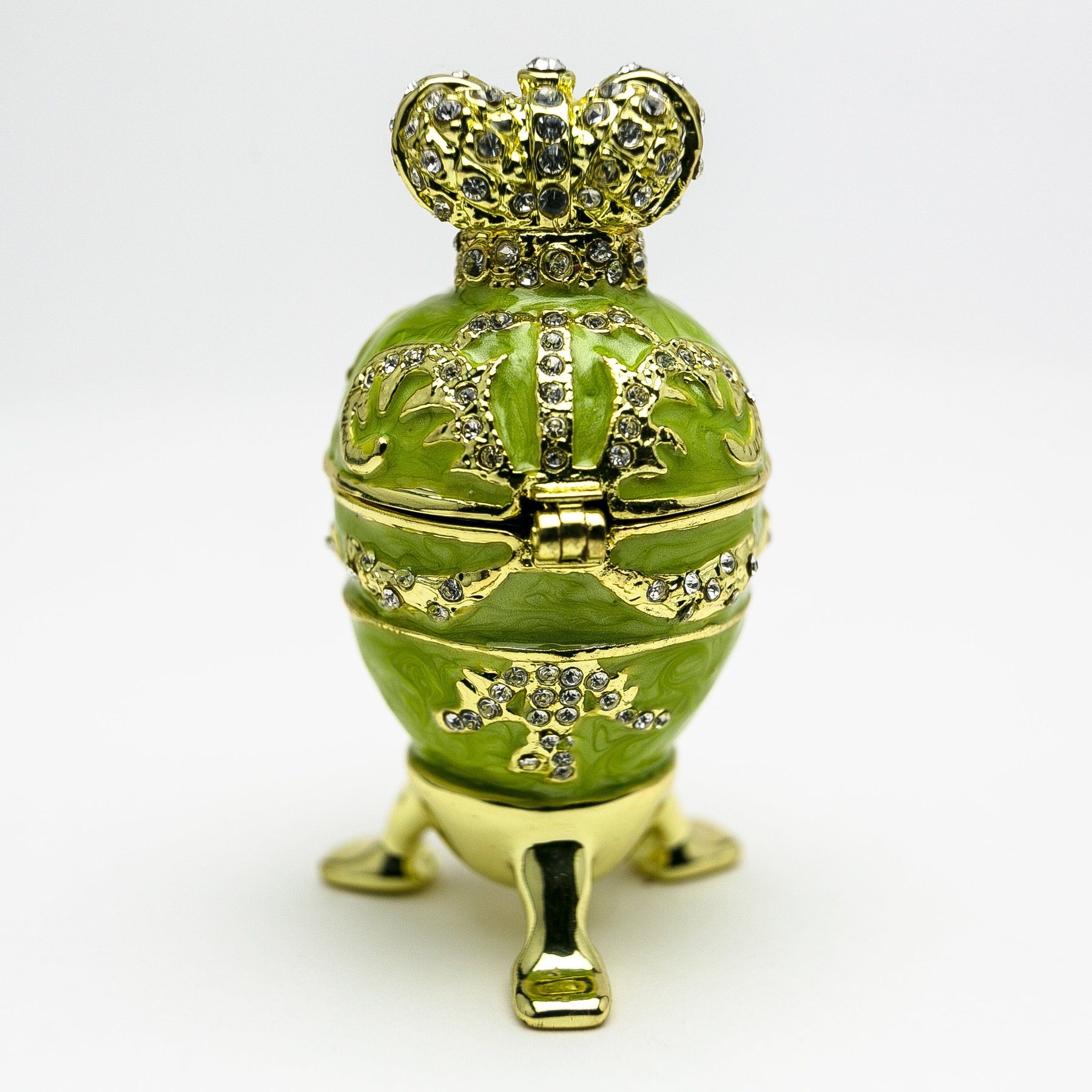 Keren Kopal Green Faberge Egg with Heart on Top
