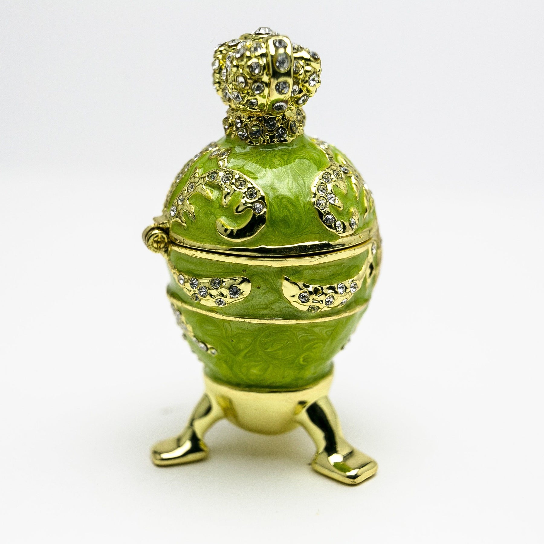 Keren Kopal Green Faberge Egg with Heart on Top