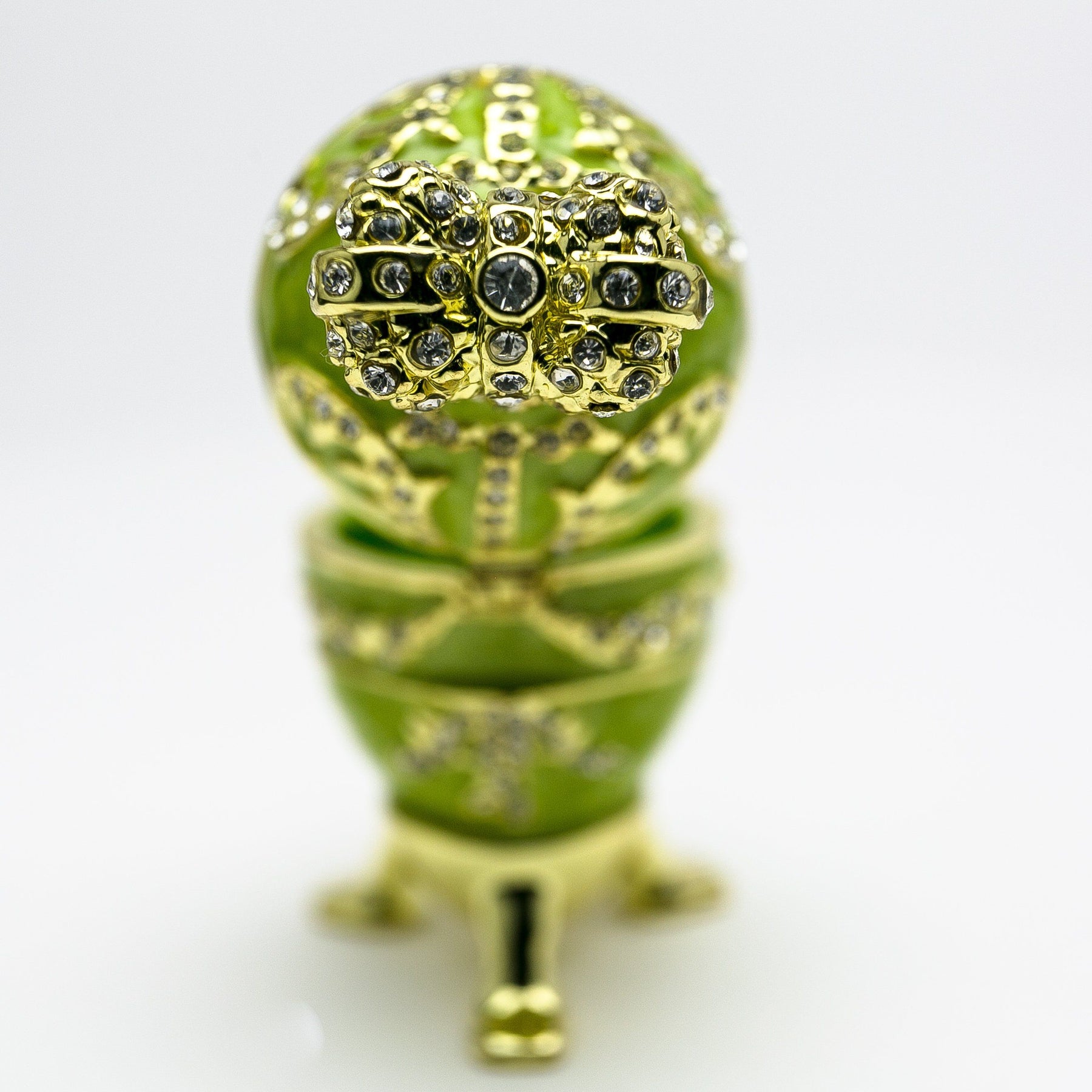 Keren Kopal Green Faberge Egg with Heart on Top