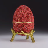 Keren Kopal Red Flowers Faberge Egg