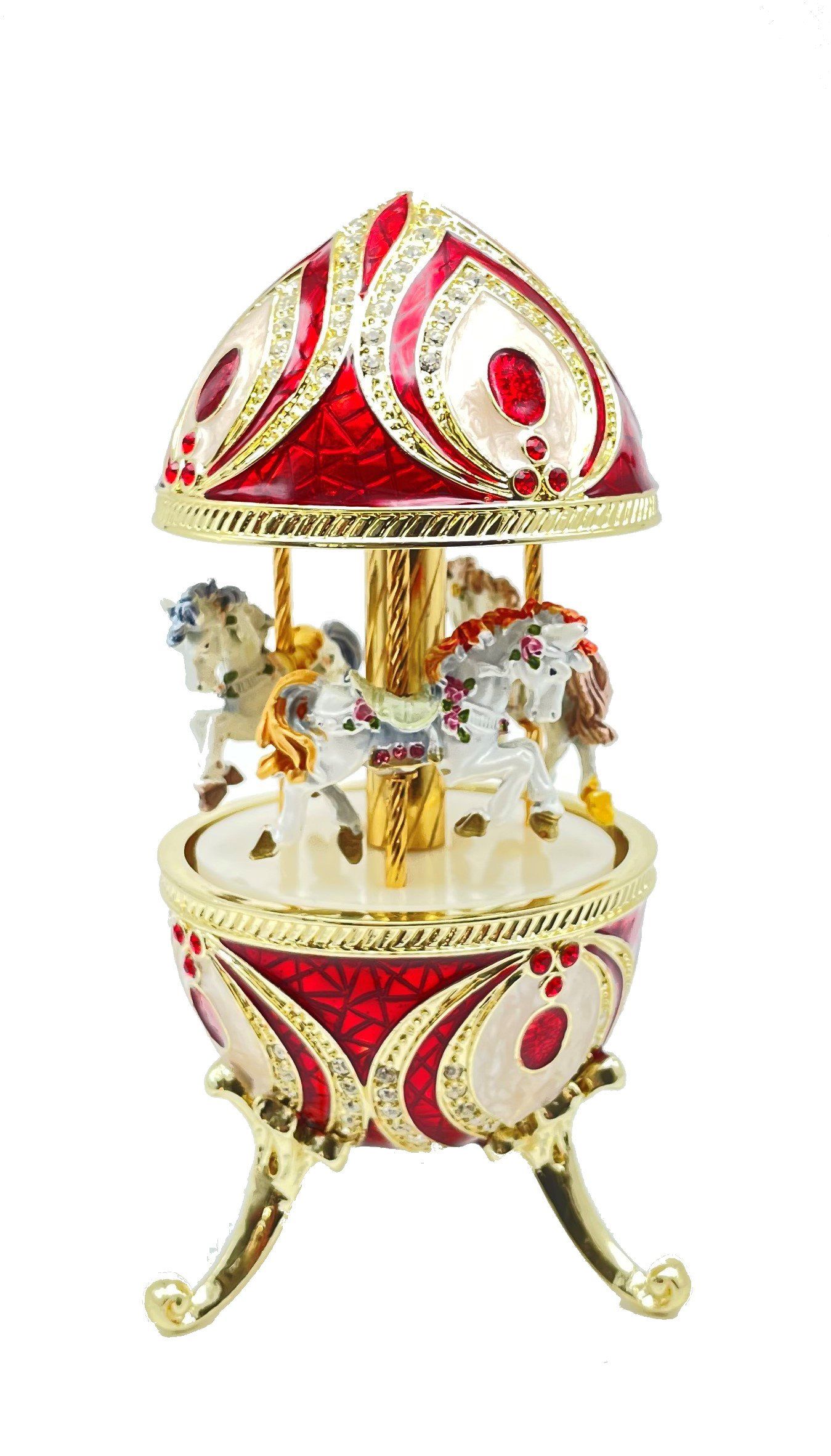 Keren Kopal Red Musical Carousel with Royal Horses