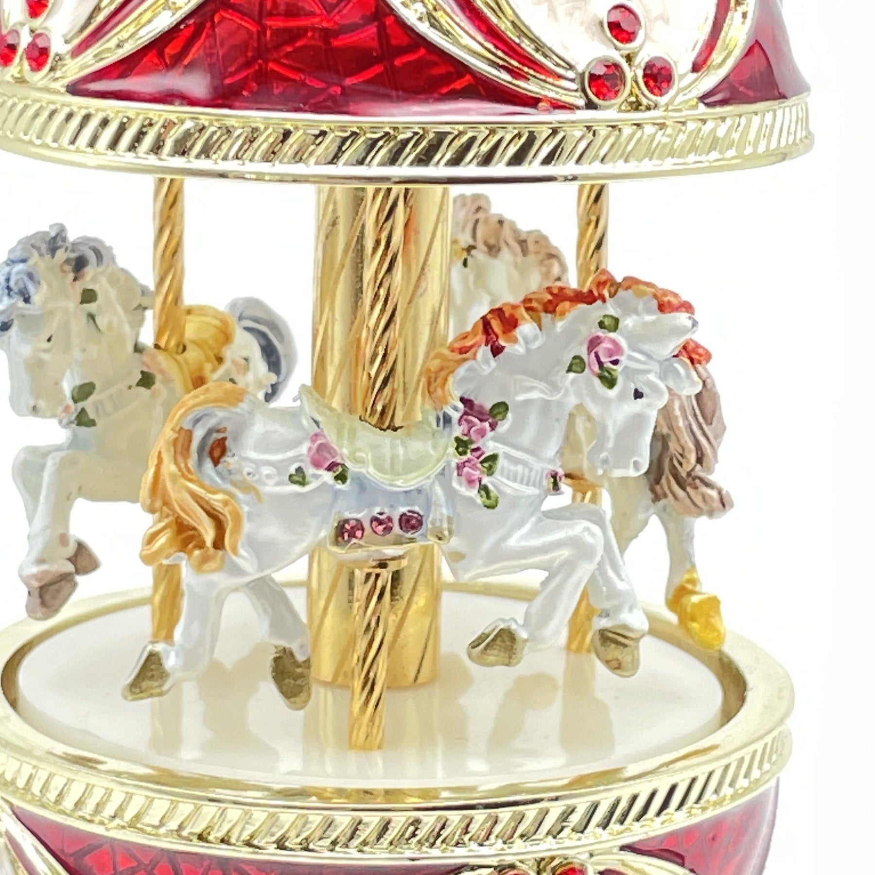 Keren Kopal Red Musical Carousel with Royal Horses