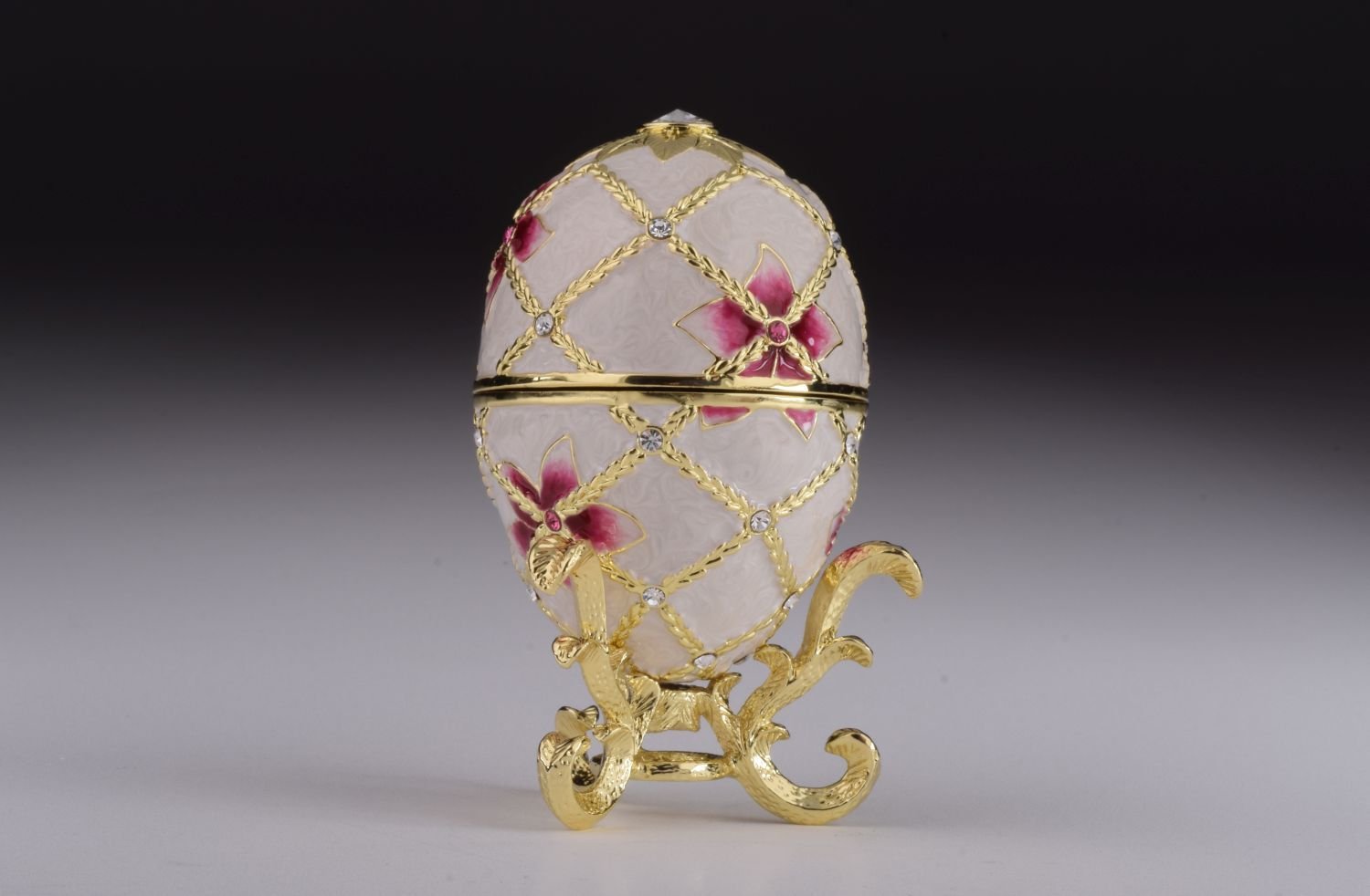 Keren Kopal White Egg with Flowers & Harp