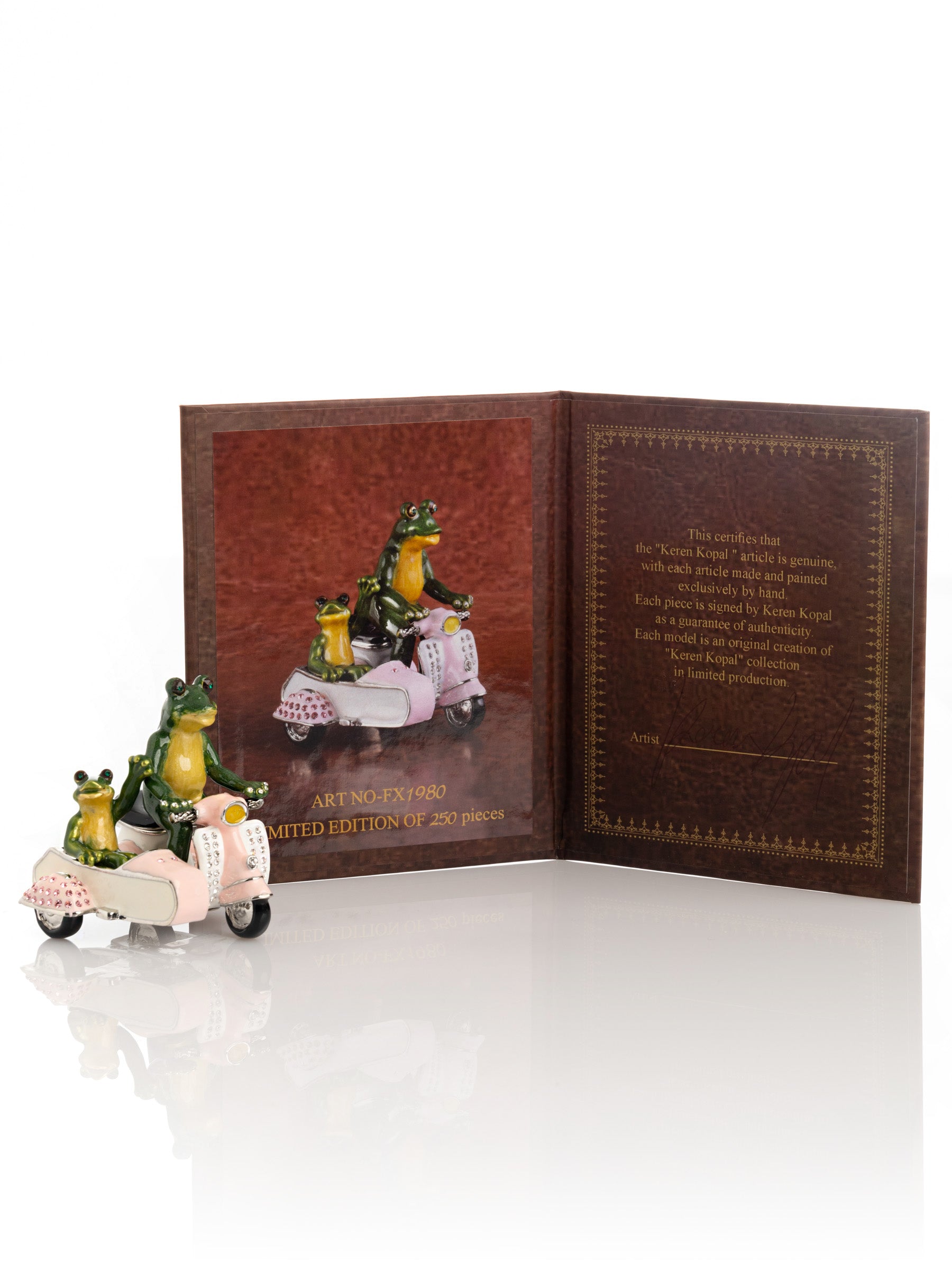 Keren Kopal Frogs Riding Vespa with Sidecar