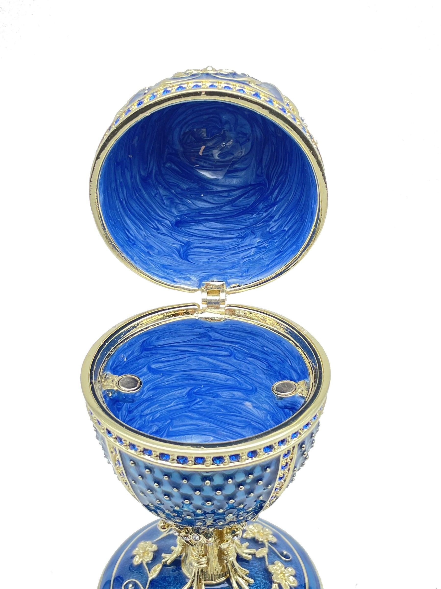 Keren Kopal Limited edition Blue Faberge Egg with doves trinket box