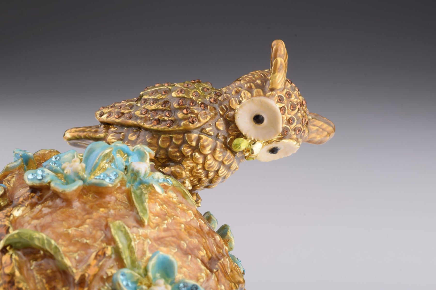 Keren Kopal Brown Faberge Egg with Owls Nest