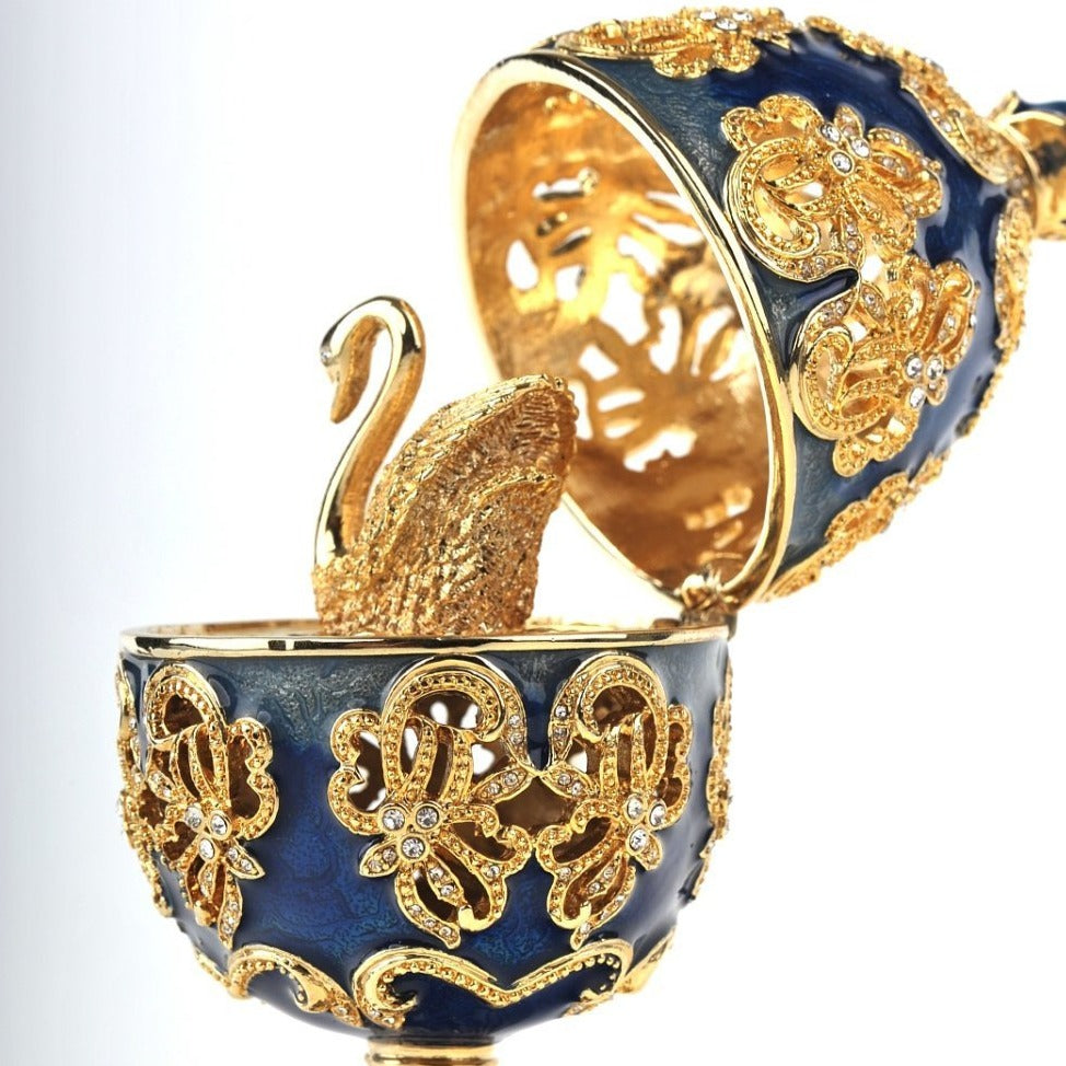 Keren Kopal Faberge Egg with a Golden Swan