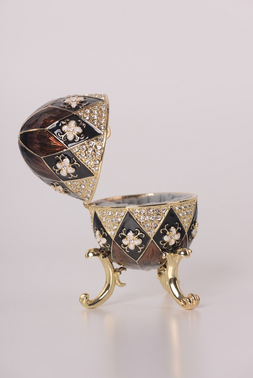 Keren Kopal Faberge Style Egg Music Box Trinket Box