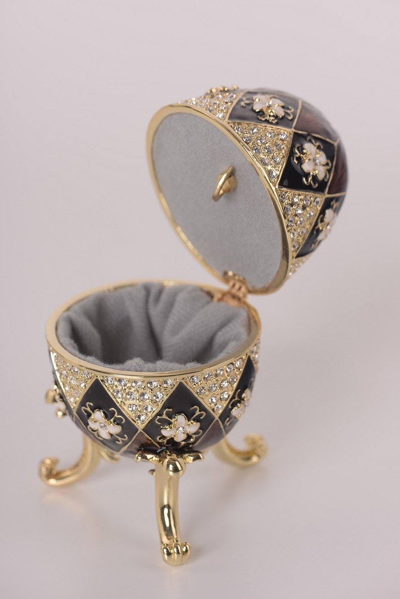 Keren Kopal Faberge Style Egg Music Box Trinket Box