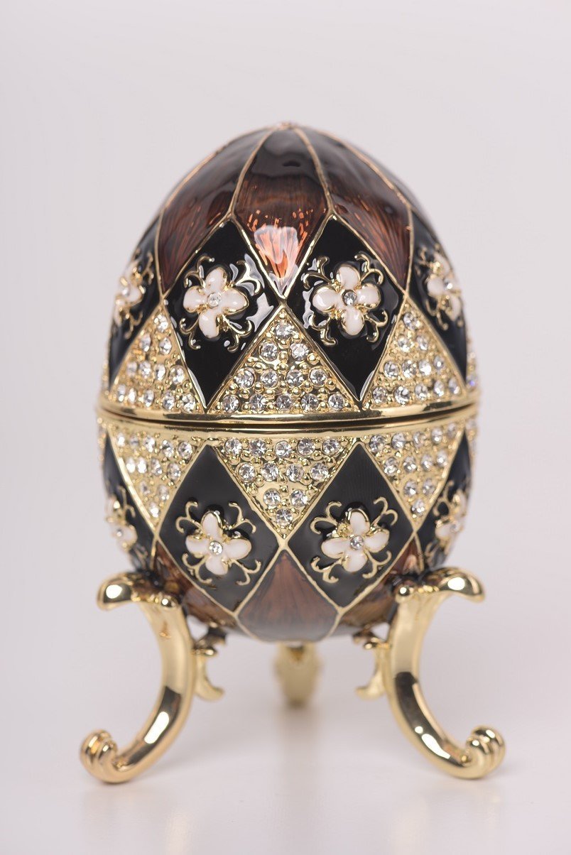 Keren Kopal Faberge Style Egg Music Box Trinket Box