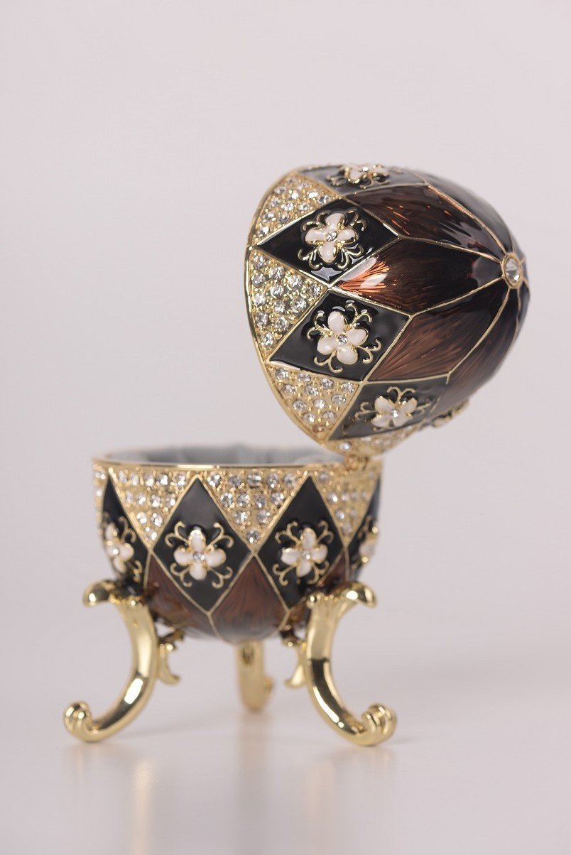 Keren Kopal Faberge Style Egg Music Box Trinket Box