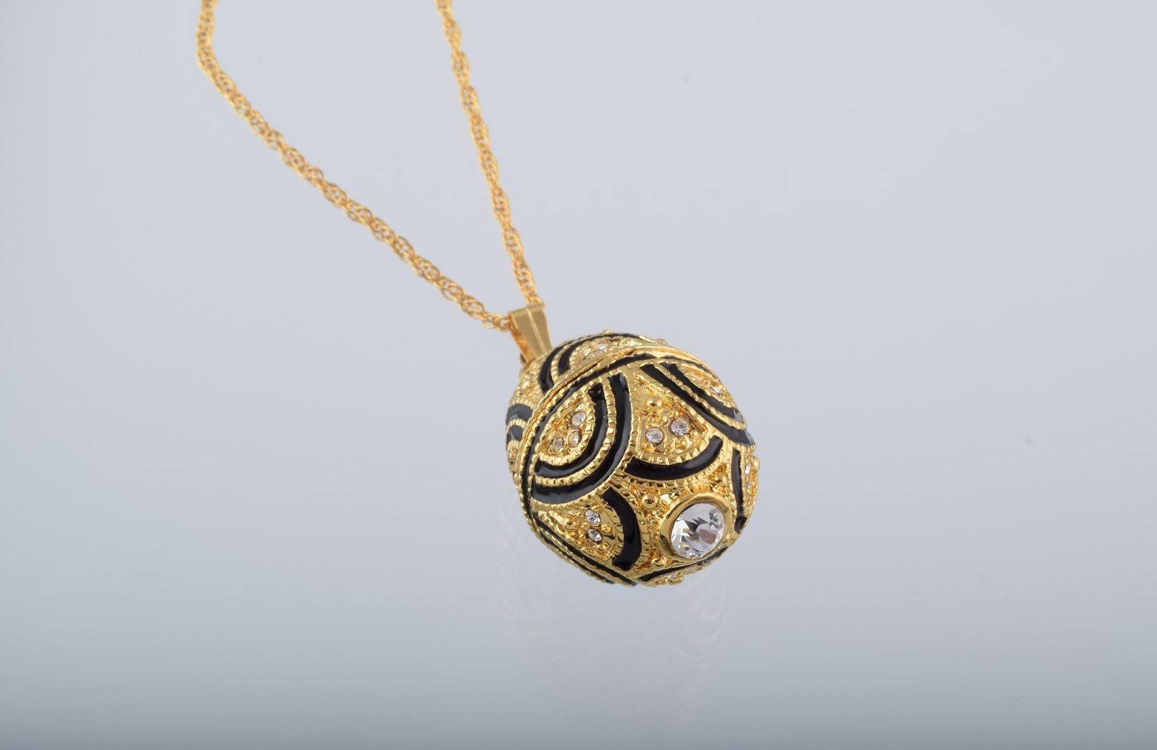 Keren Kopal Gold & Black Egg Pendant Necklace