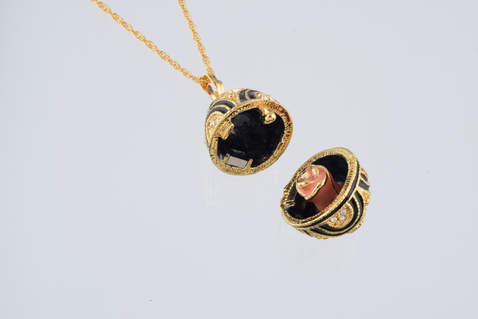 Keren Kopal Gold & Black Egg Pendant Necklace