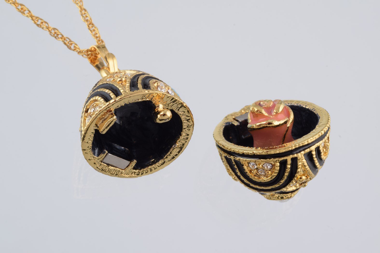 Keren Kopal Gold & Black Egg Pendant Necklace