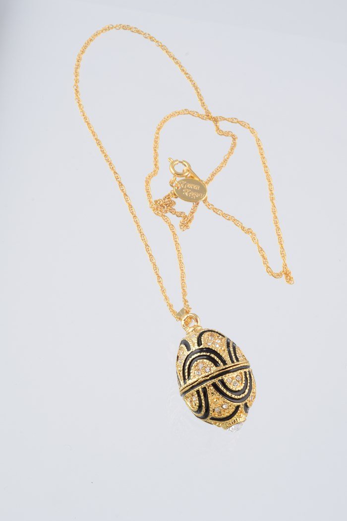 Keren Kopal Gold & Black Egg Pendant Necklace