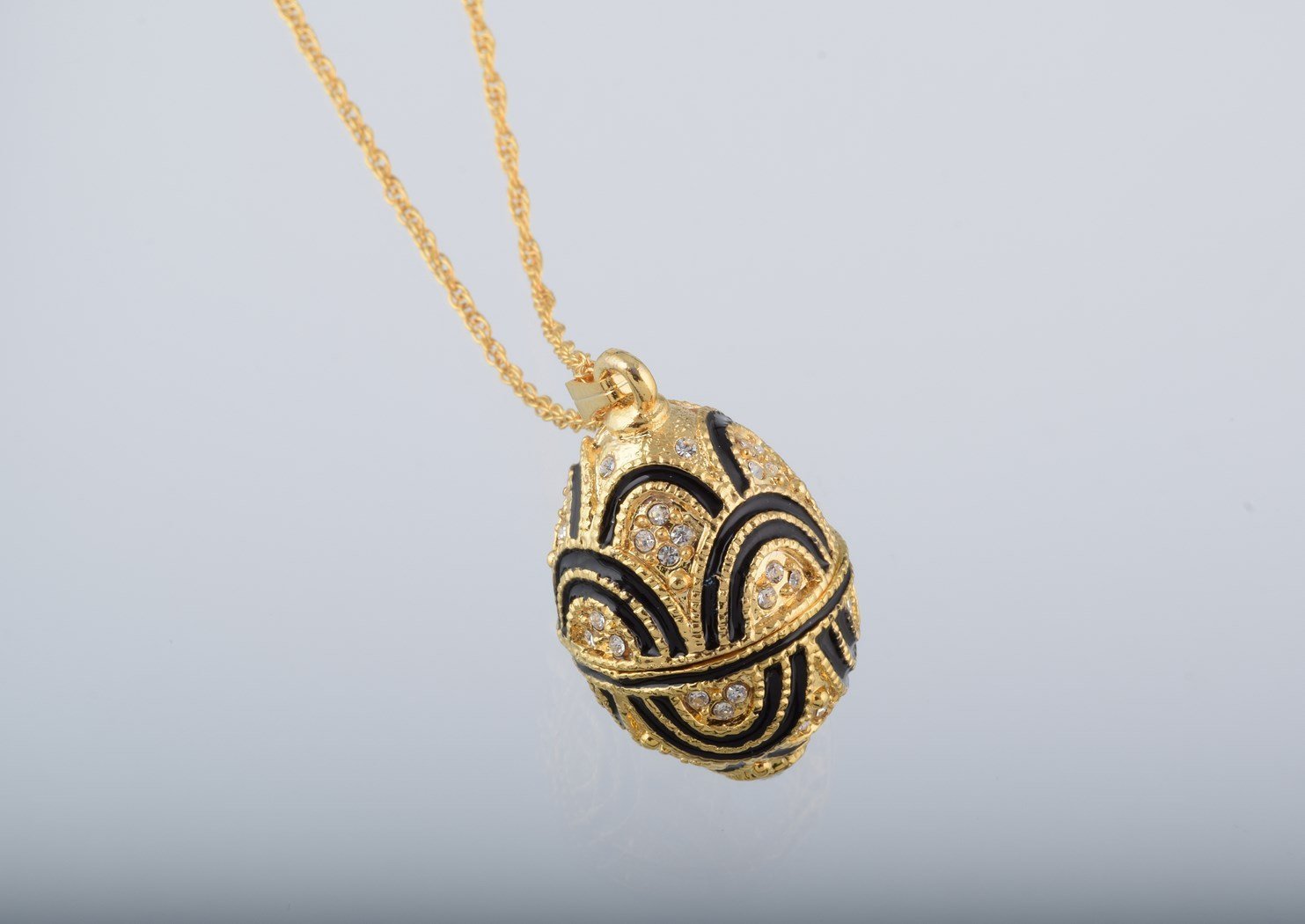 Keren Kopal Gold & Black Egg Pendant Necklace