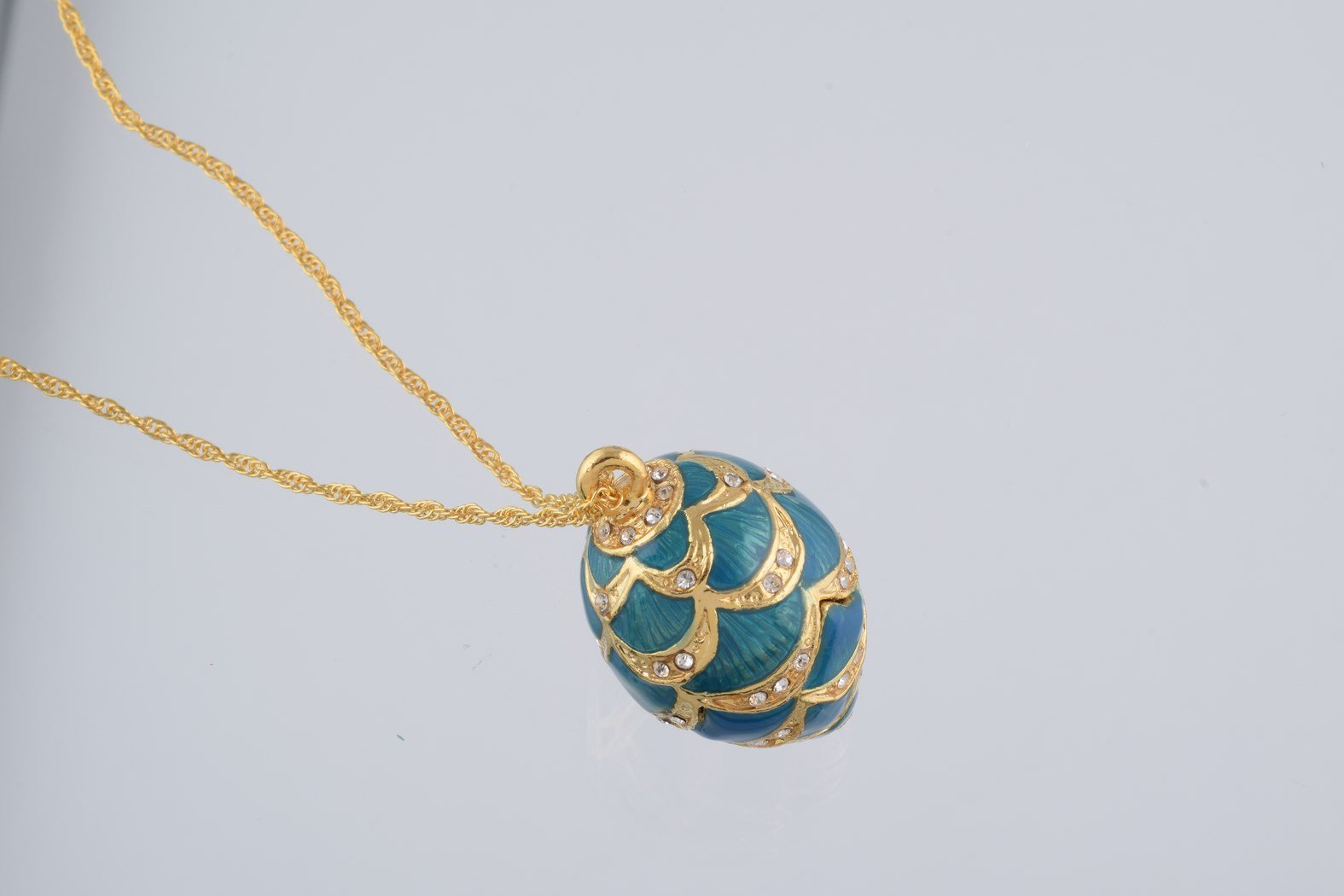 Keren Kopal Gold & Light Blue Egg Pendant Necklace