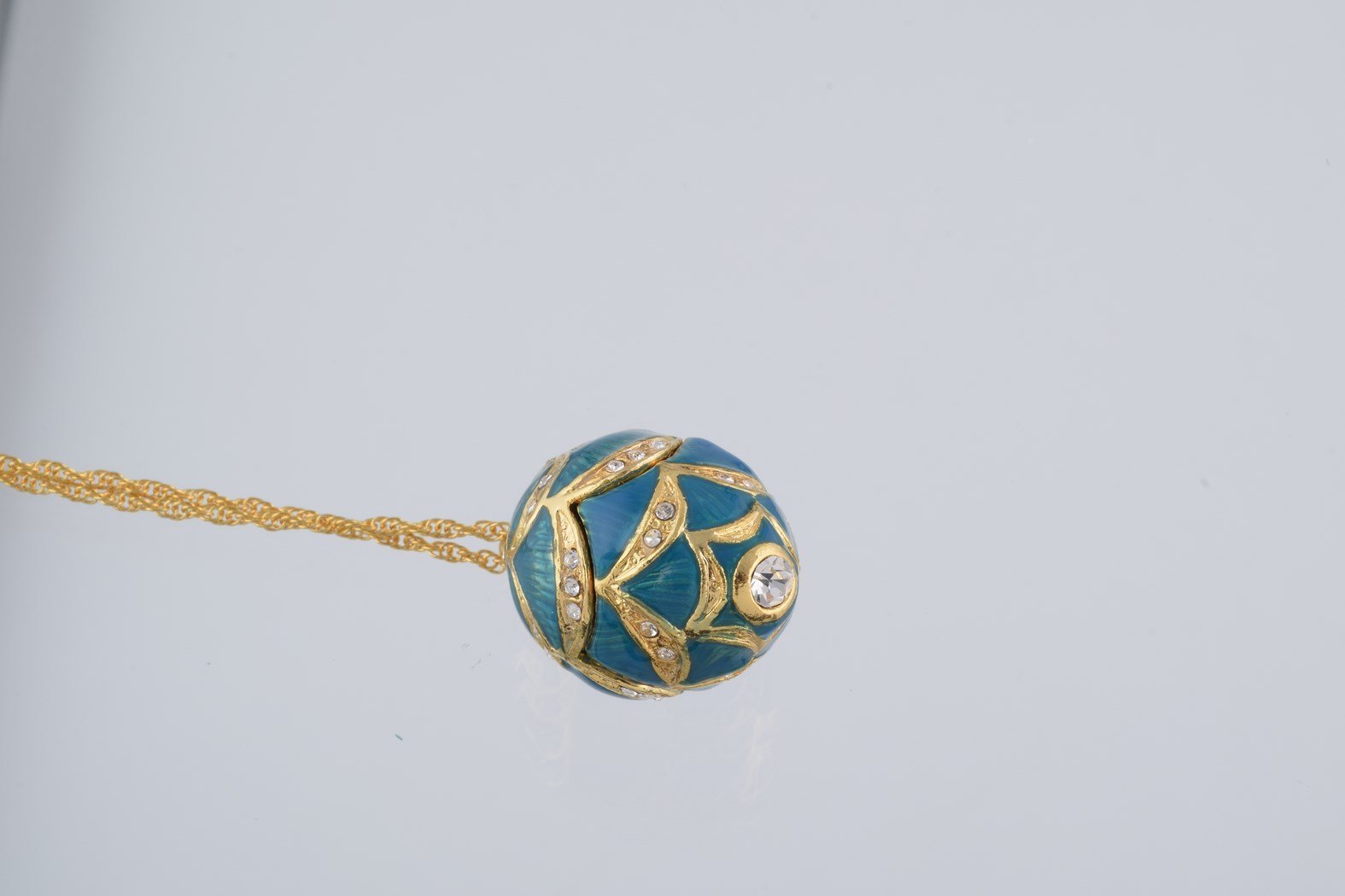 Keren Kopal Gold & Light Blue Egg Pendant Necklace