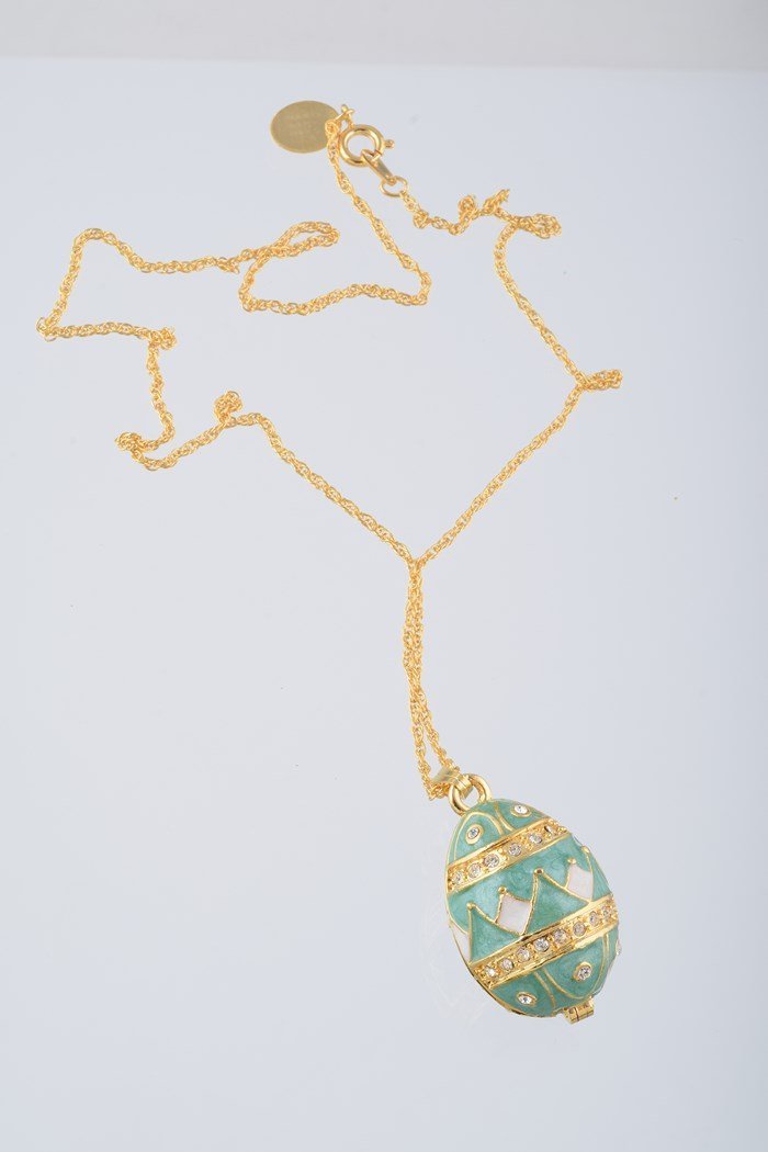 Keren Kopal Gold & Light Green Egg Pendant Necklace