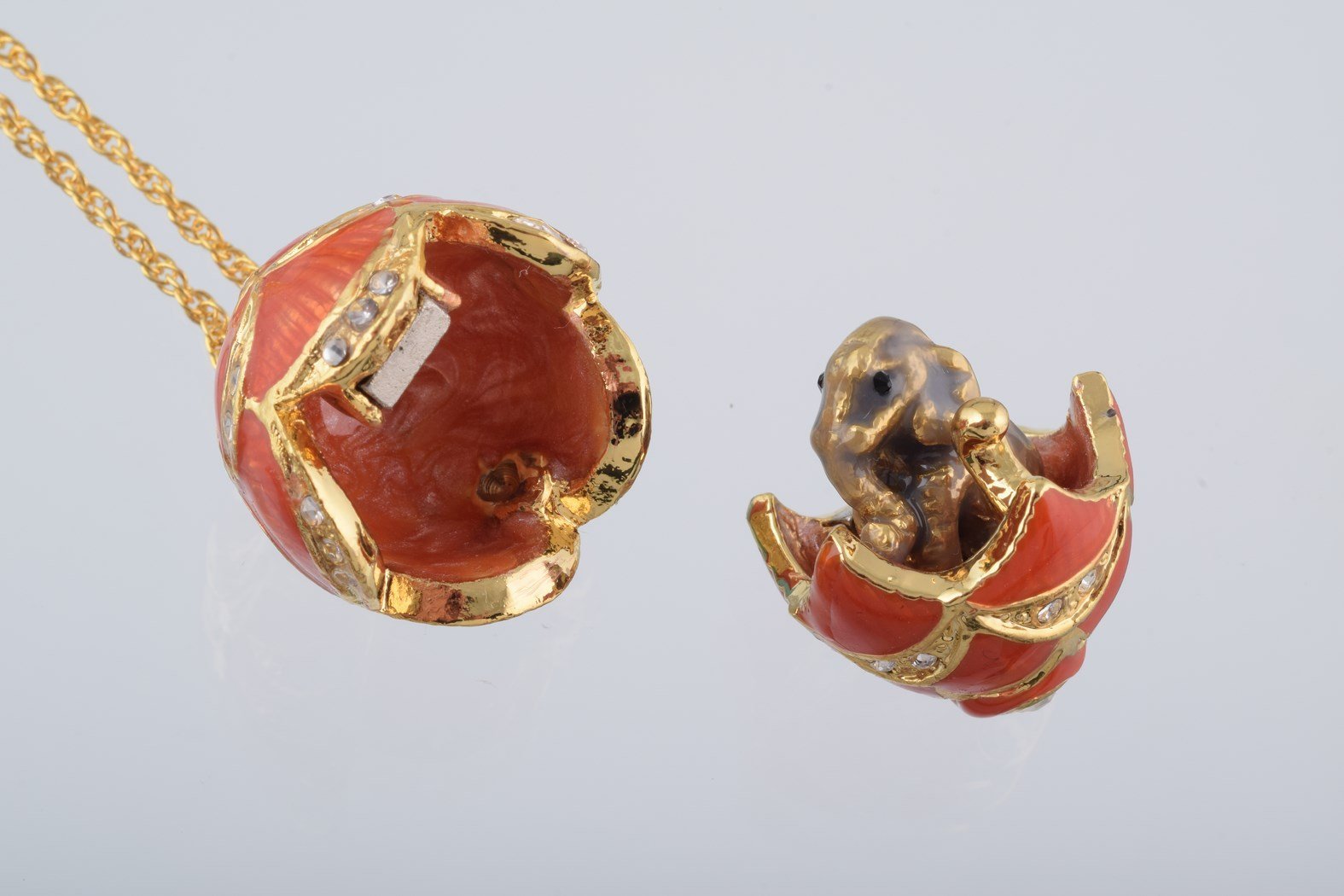 Keren Kopal Gold & Red Egg Pendant Necklace