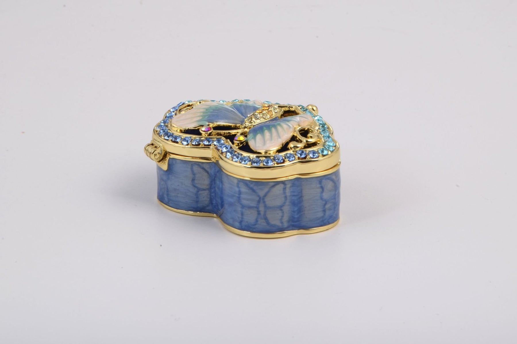 Keren Kopal Golden Blue Box Decorated with a Butterfly