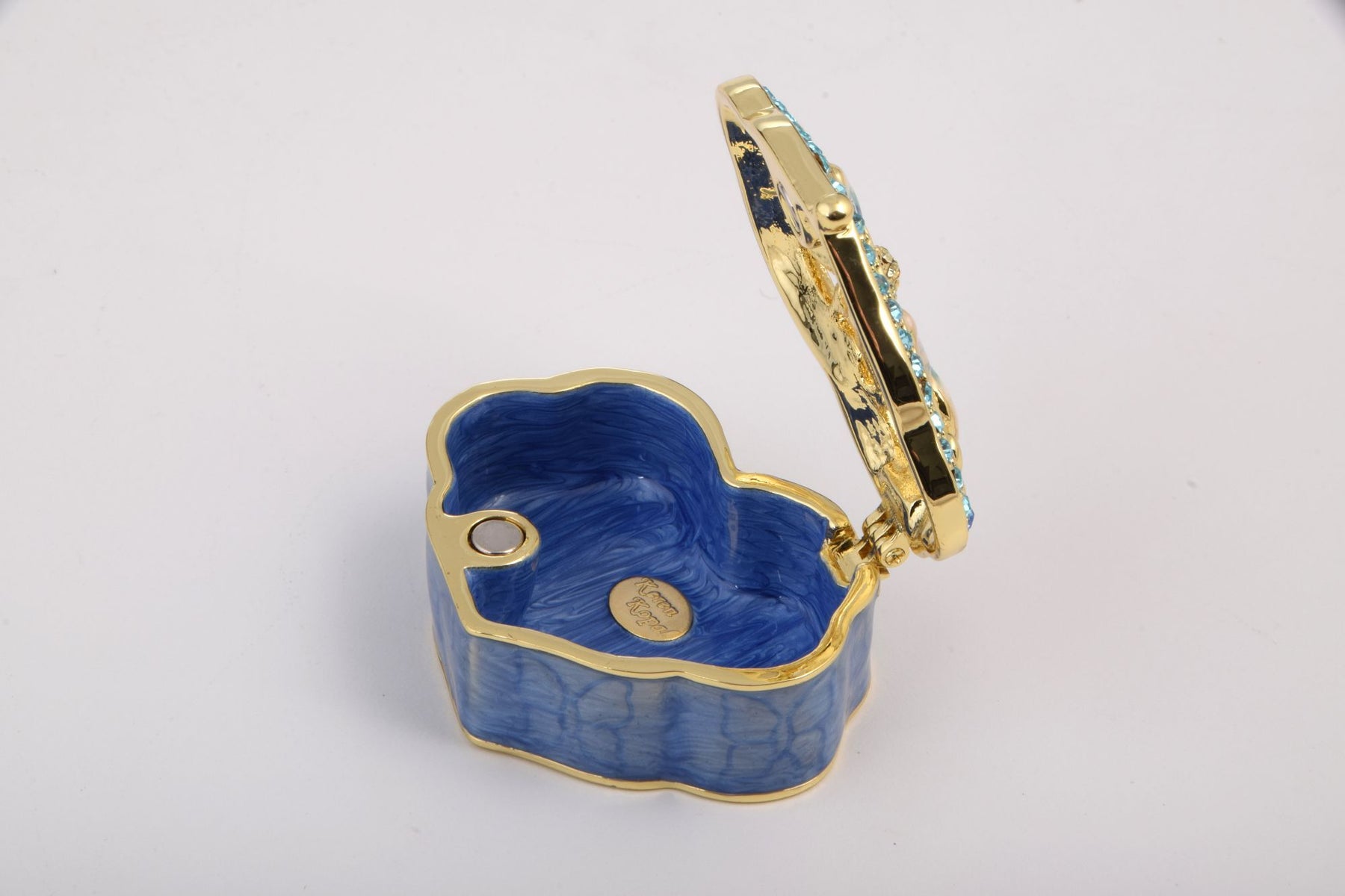 Keren Kopal Golden Blue Box Decorated with a Butterfly