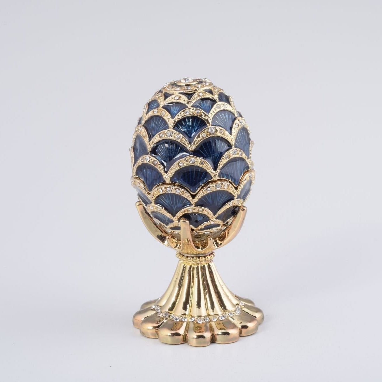 Keren Kopal Golden Blue pineapple Shape Faberge Egg