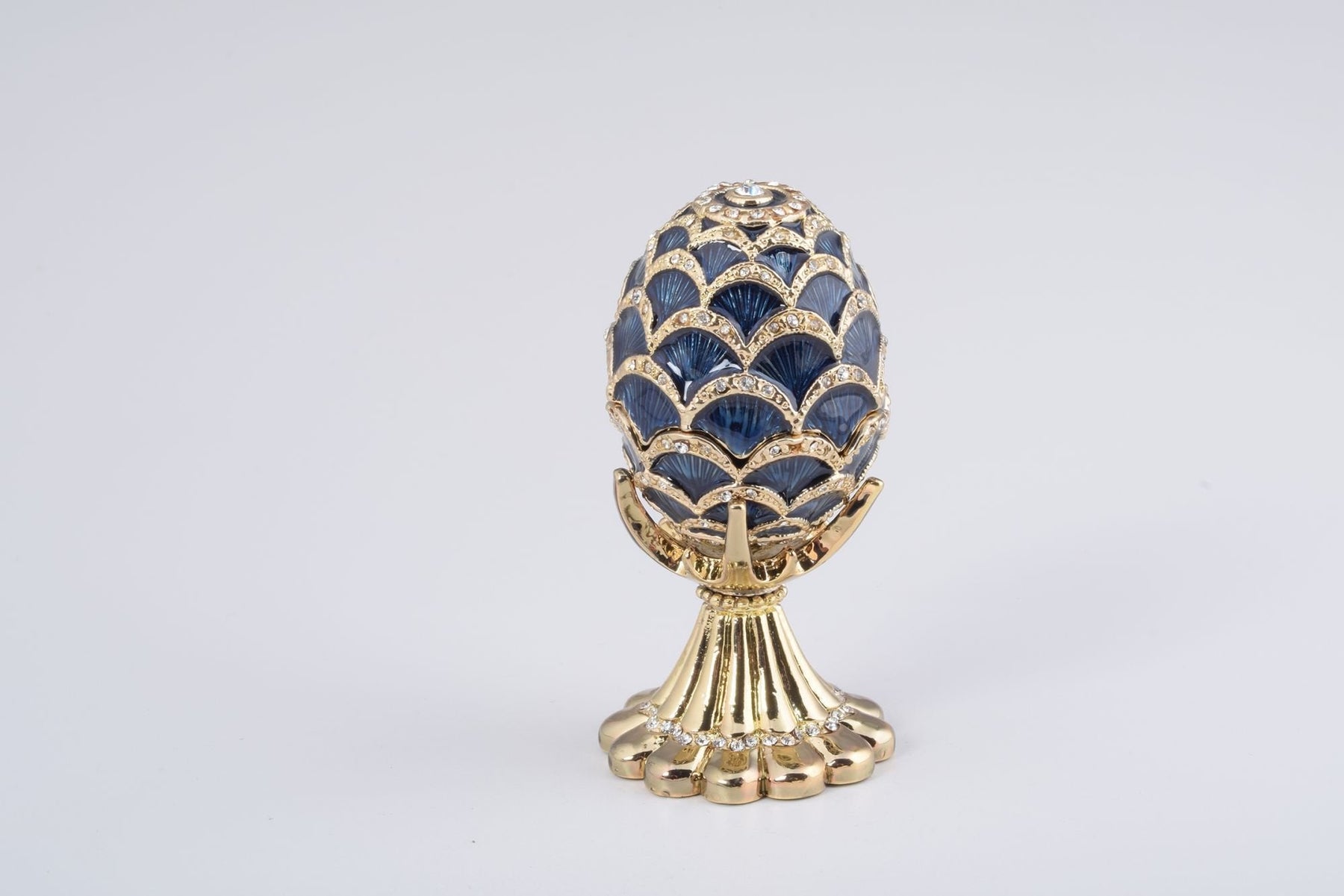 Keren Kopal Golden Blue pineapple Shape Faberge Egg