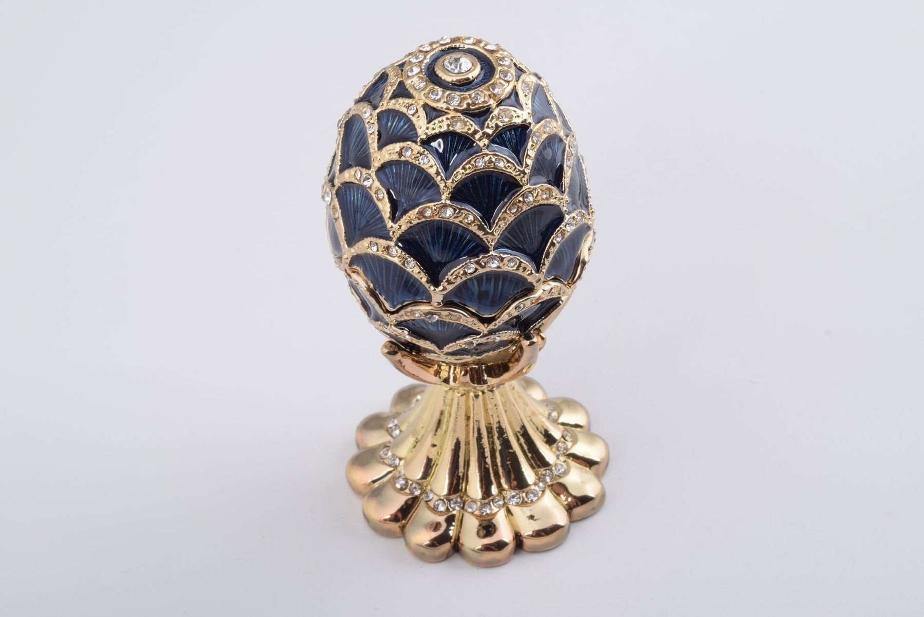 Keren Kopal Golden Blue pineapple Shape Faberge Egg