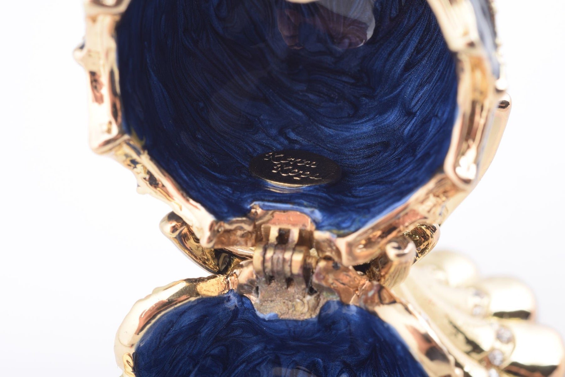 Keren Kopal Golden Blue pineapple Shape Faberge Egg