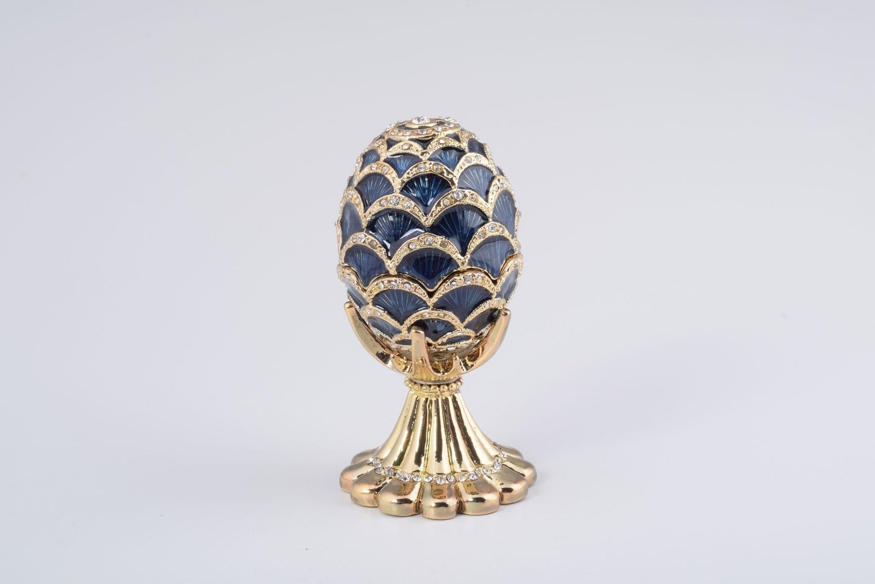 Keren Kopal Golden Blue pineapple Shape Faberge Egg