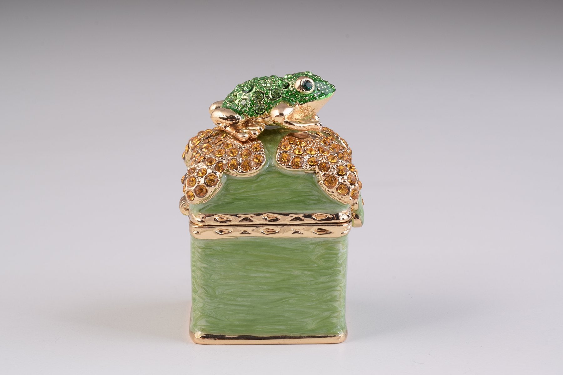 Keren Kopal Green Box with Frog Trinket Box