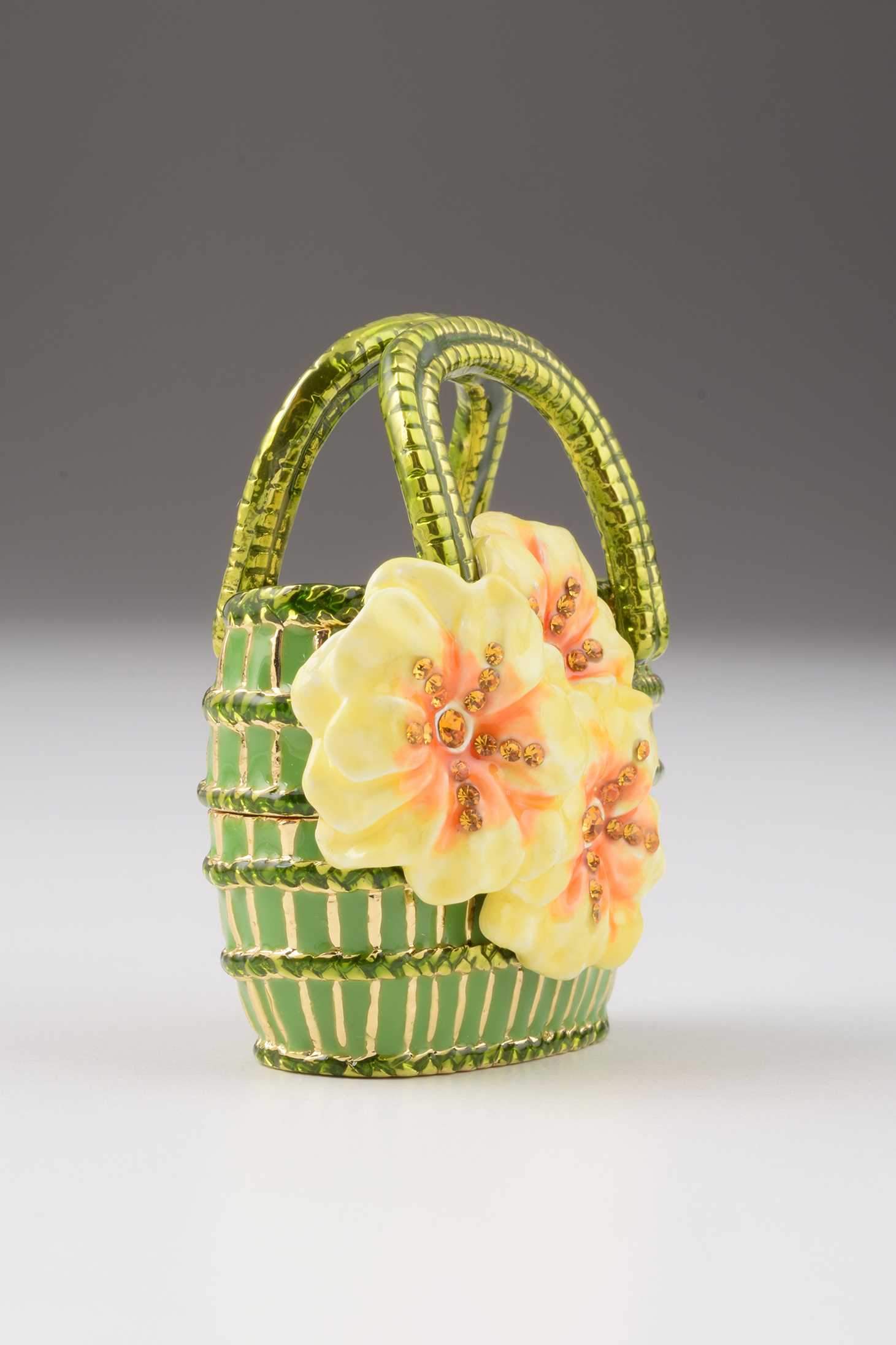 Keren Kopal Green Handbag with Yellow Flowers