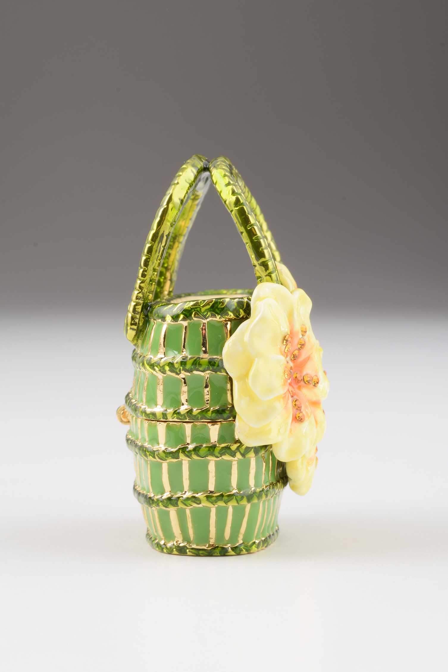 Keren Kopal Green Handbag with Yellow Flowers