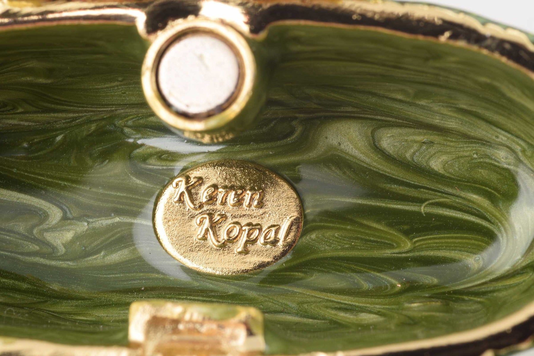 Keren Kopal Green Handbag with Yellow Flowers