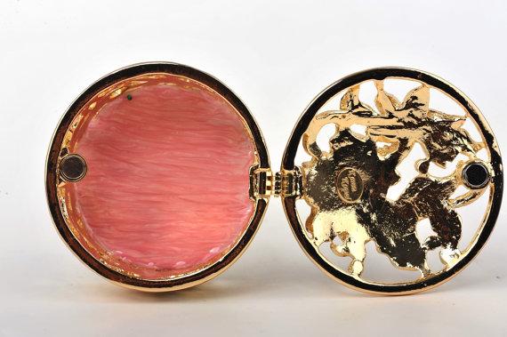 Keren Kopal Green & Pink Flowers Trinket Box