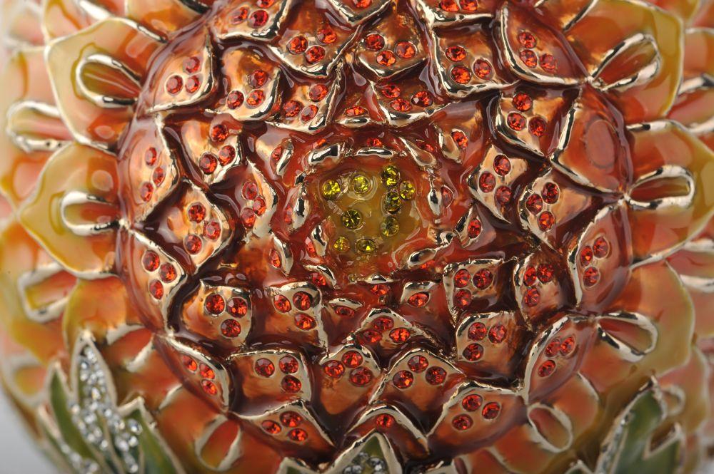 Keren Kopal Green & Yellow Faberge Egg with Blue Butterflies