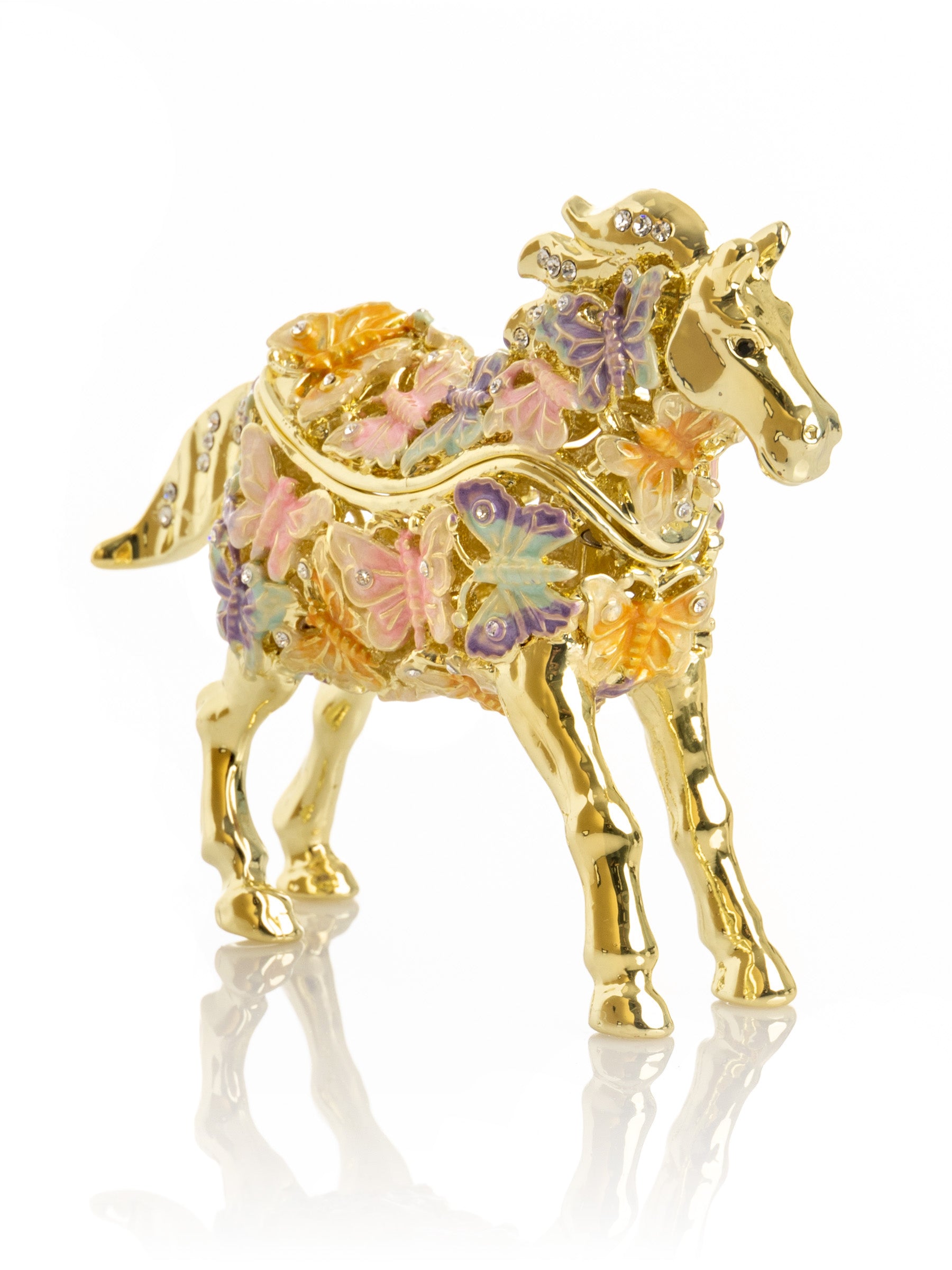 Keren Kopal Golden Horse Decorated with butterflies