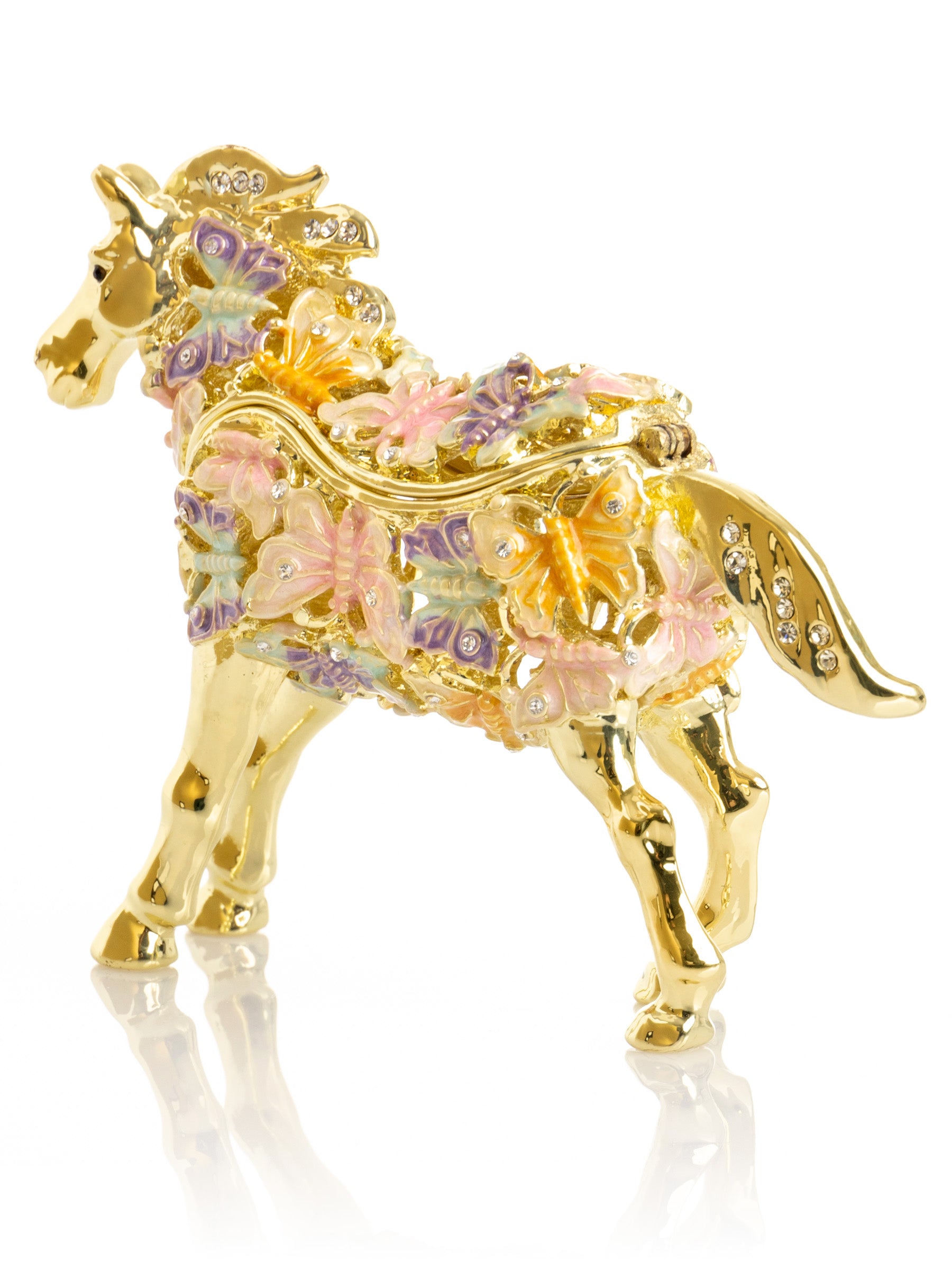 Keren Kopal Golden Horse Decorated with butterflies