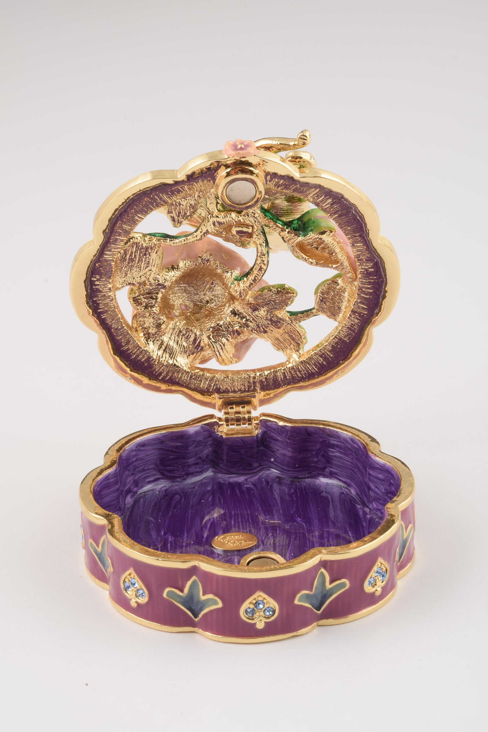 Keren Kopal Butterfly on a Flower Trinket Box