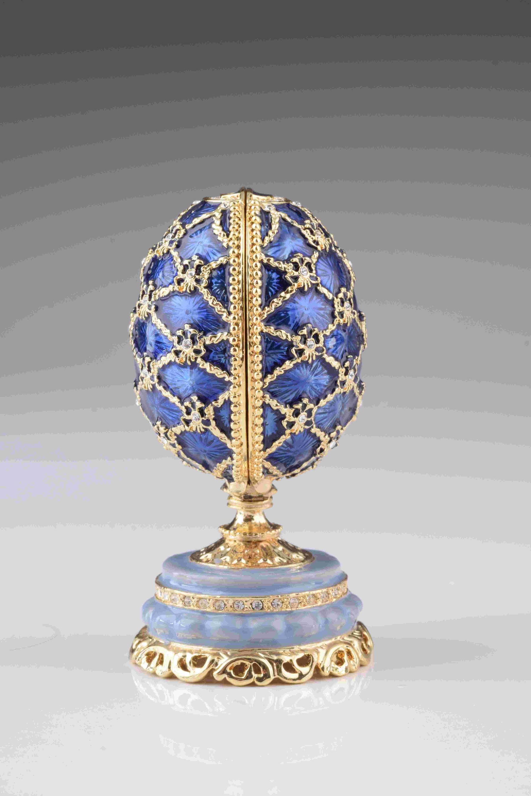 Keren Kopal Blue Faberge Egg with Castle Inside