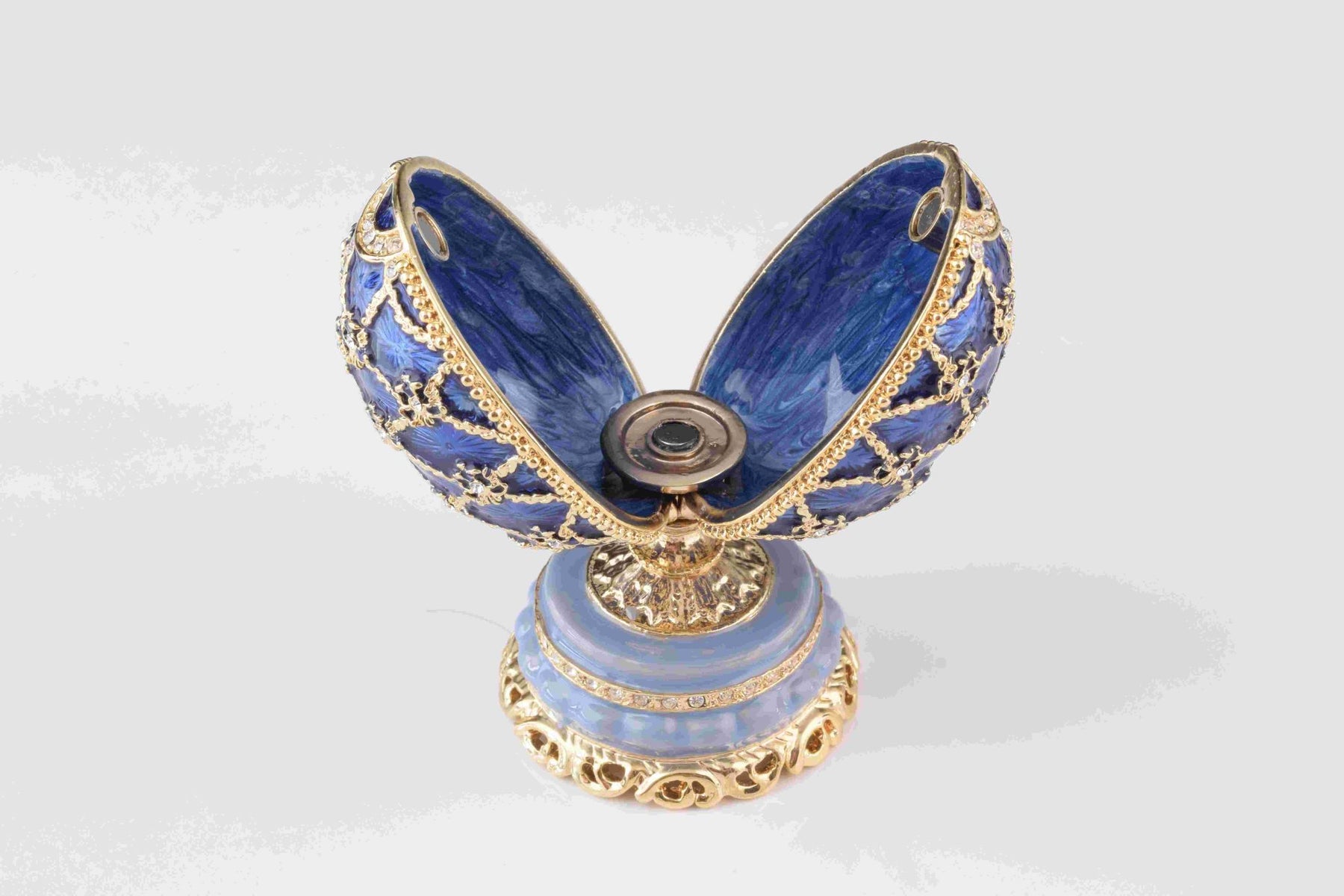 Keren Kopal Blue Faberge Egg with Castle Inside