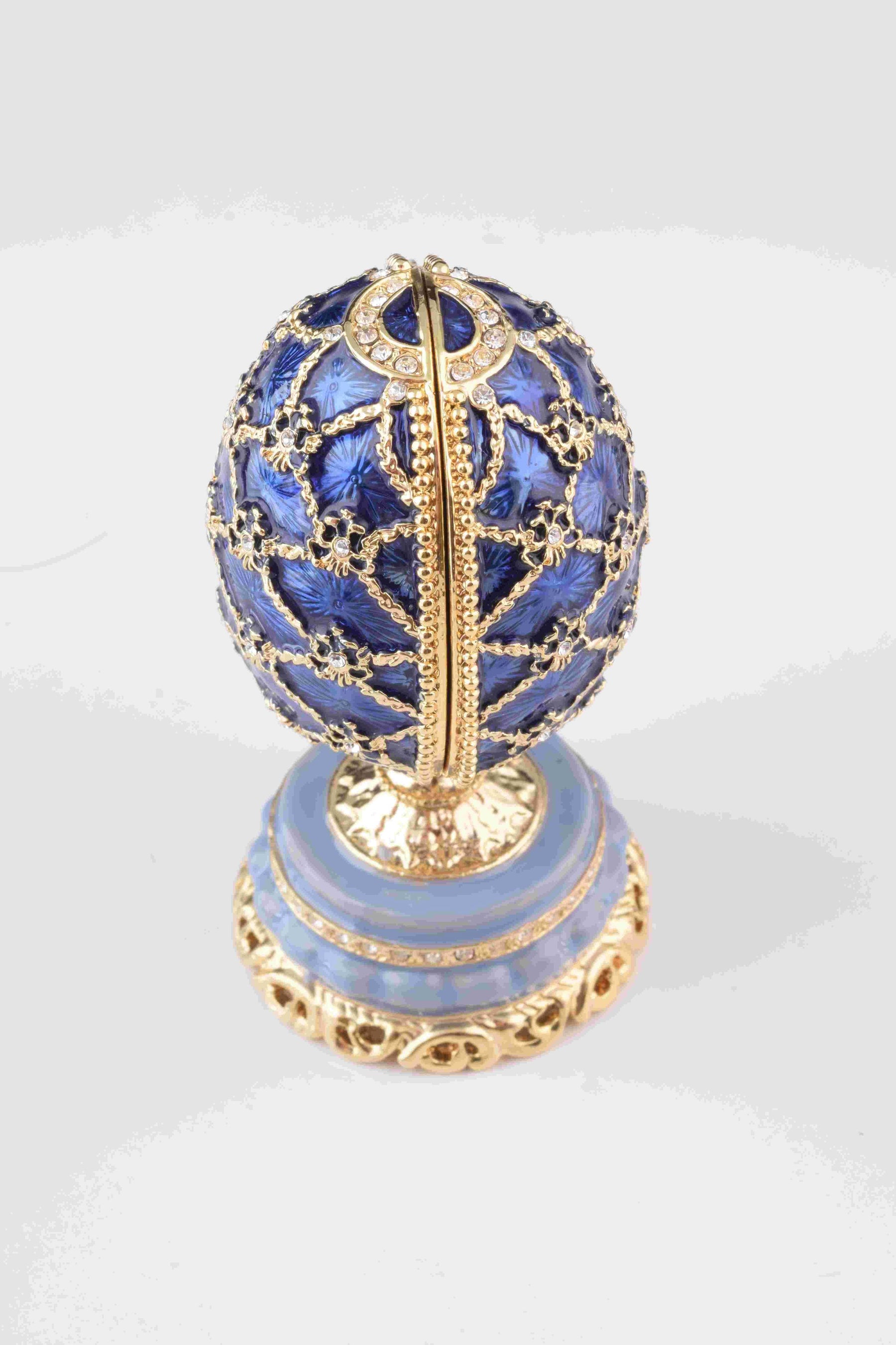 Keren Kopal Blue Faberge Egg with Castle Inside