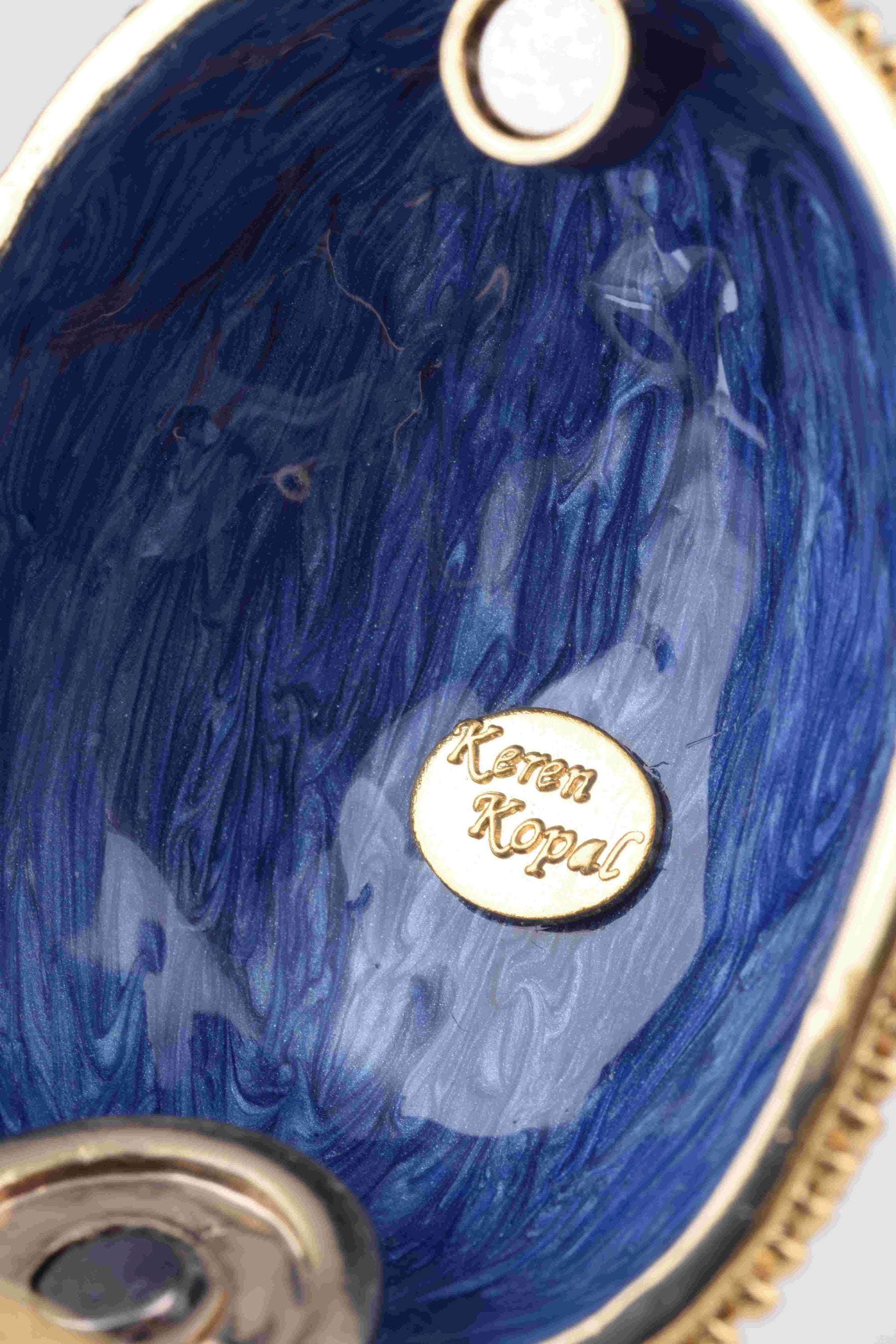 Keren Kopal Blue Faberge Egg with Castle Inside