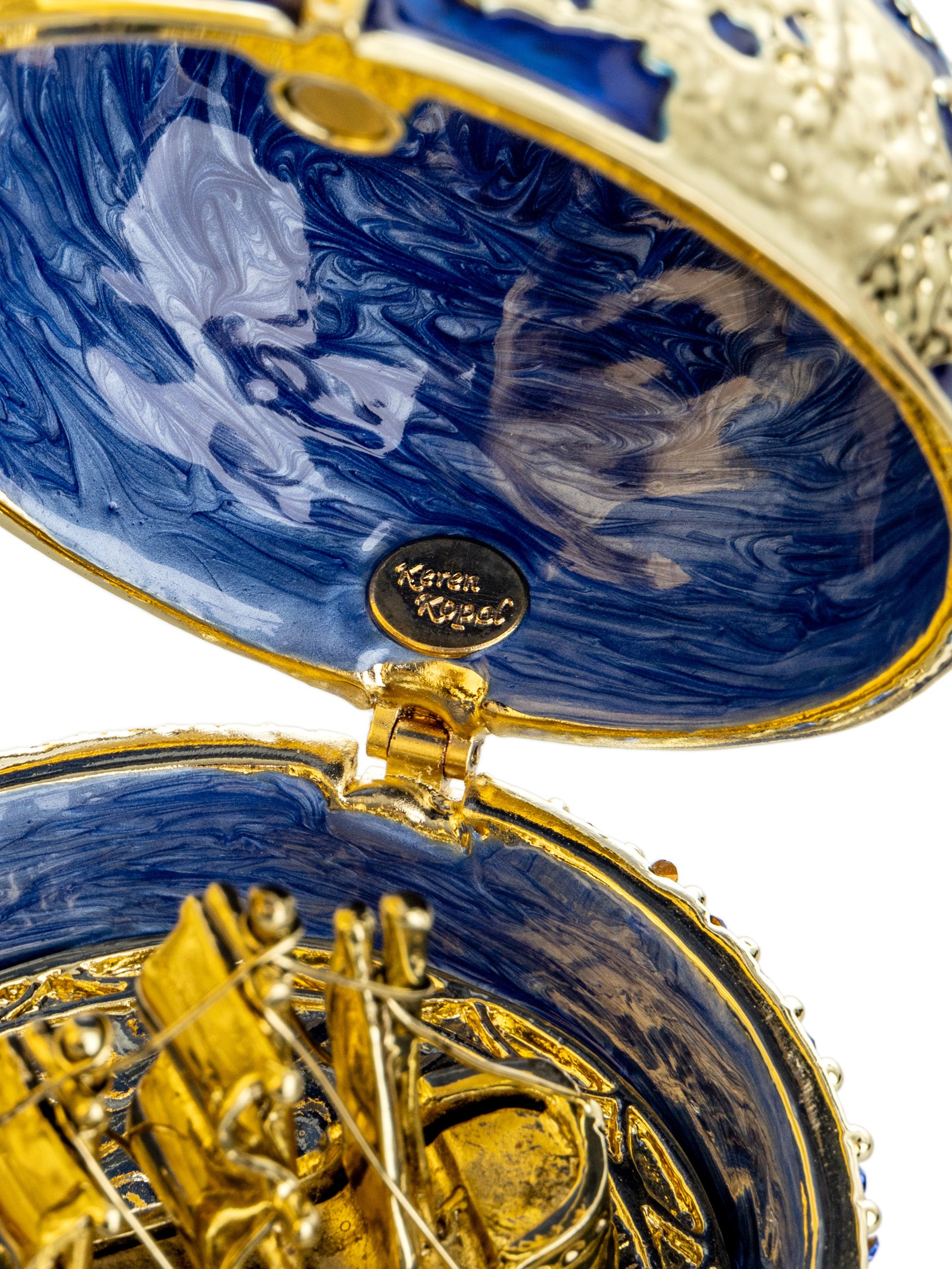 Keren Kopal Globe Faberge Egg with Sailing ship