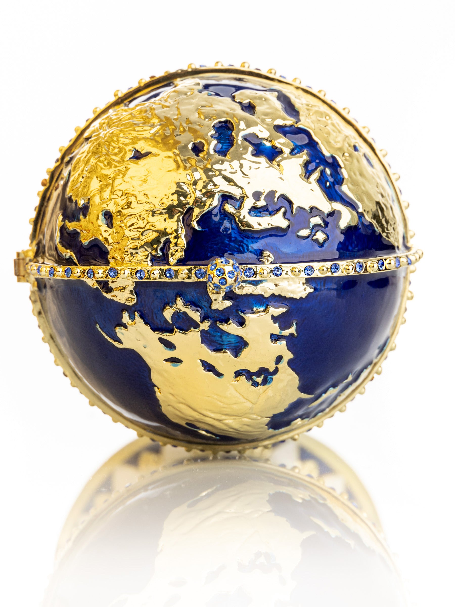 Keren Kopal Globe Faberge Egg with Sailing ship