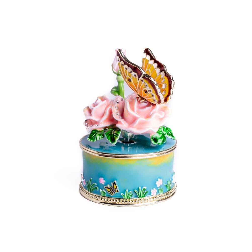 Keren Kopal Pink Roses with Butterfly Music Box